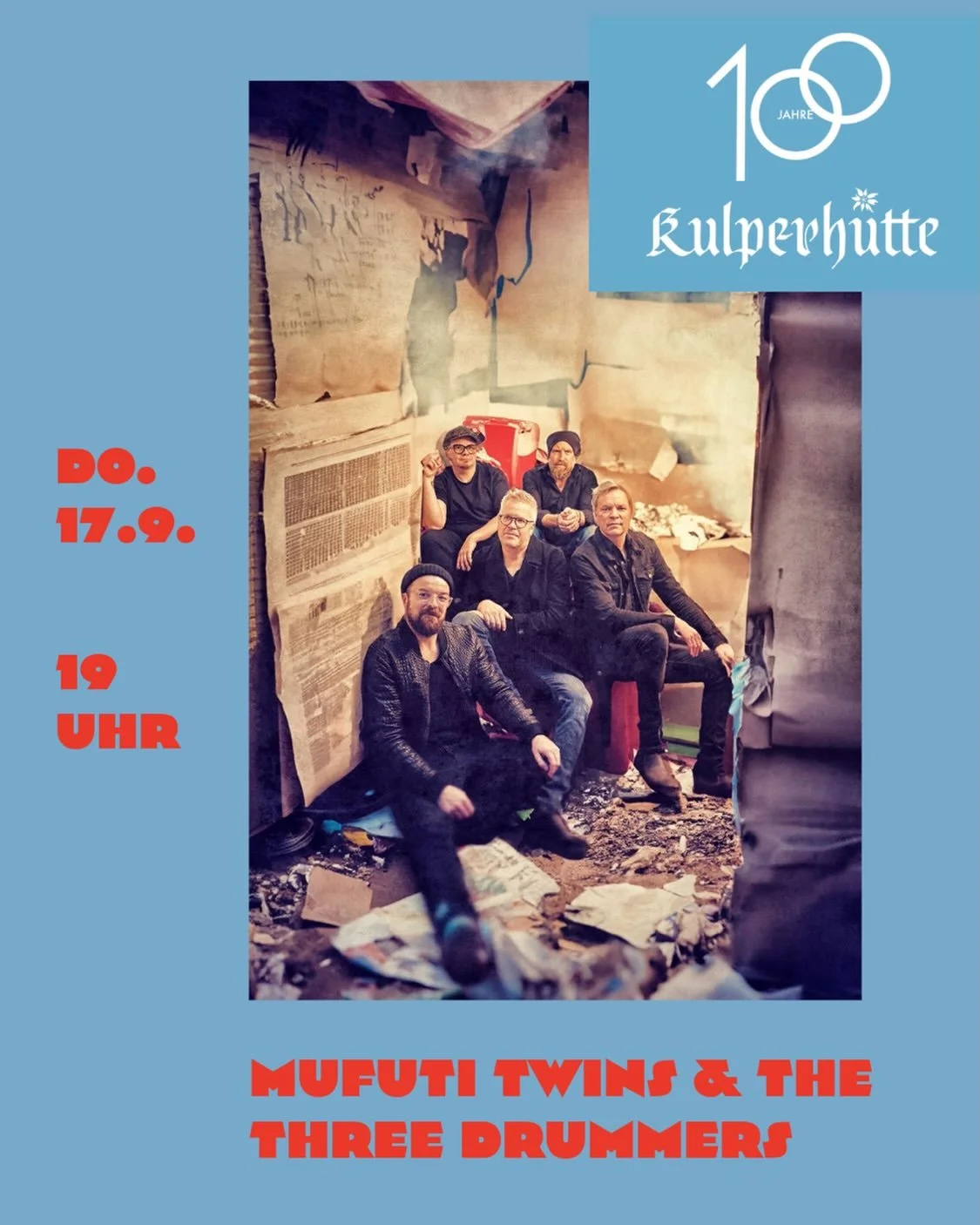 Unser langes Jubil&auml;umswochenende er&ouml;ffnen @mufuti_twins &amp; the three drummers am Donnerstag, 17.9. 
Roots-Blues &amp; Soul um den Frontmann Christofer Kochs.
Der Sound: Vintage-Grooves und Sixties-Vibes
frisch interpretiert, fernab von N