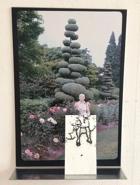 Found photograph and monotype