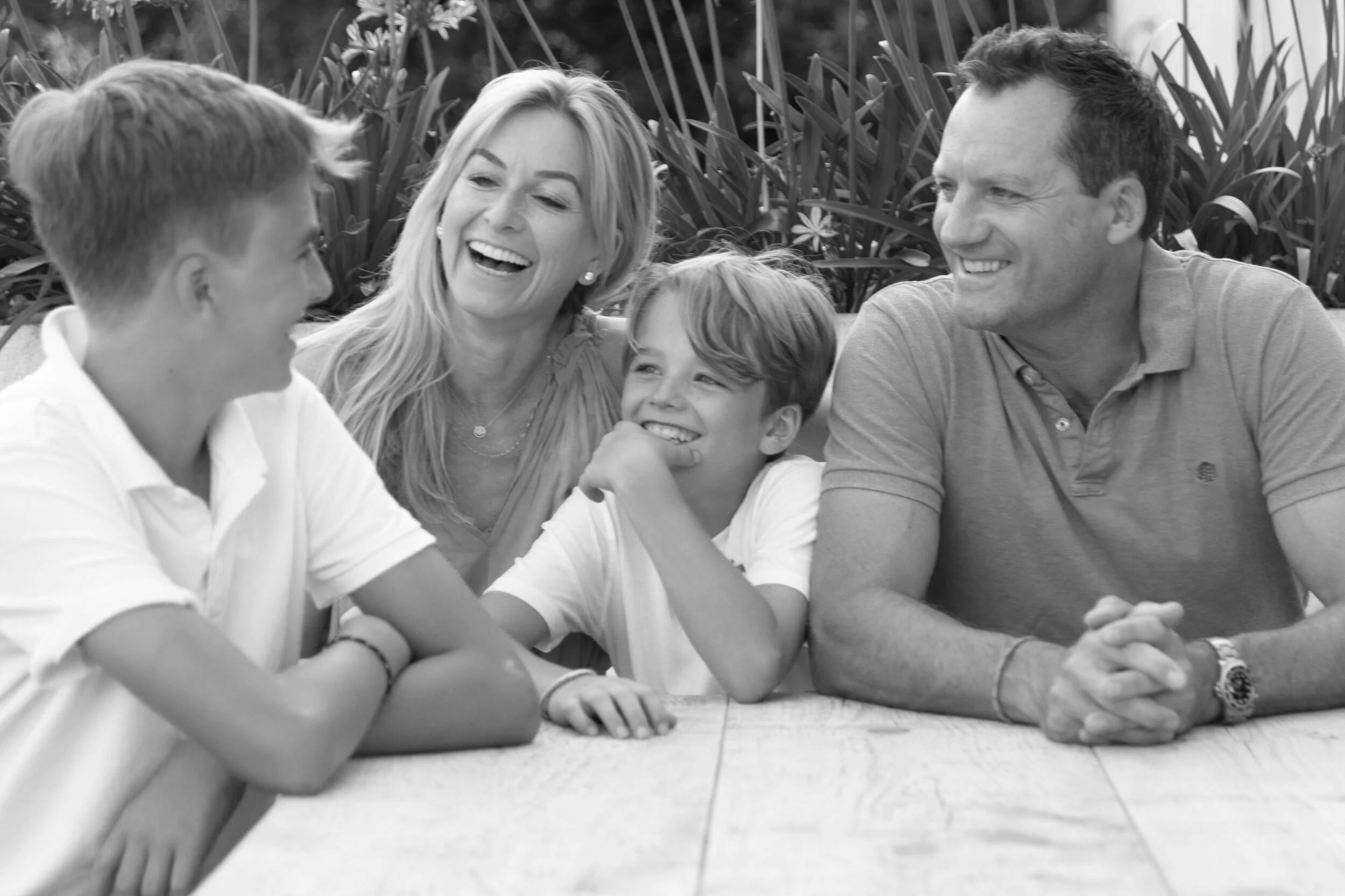 Emily Odoire with her husband and two children