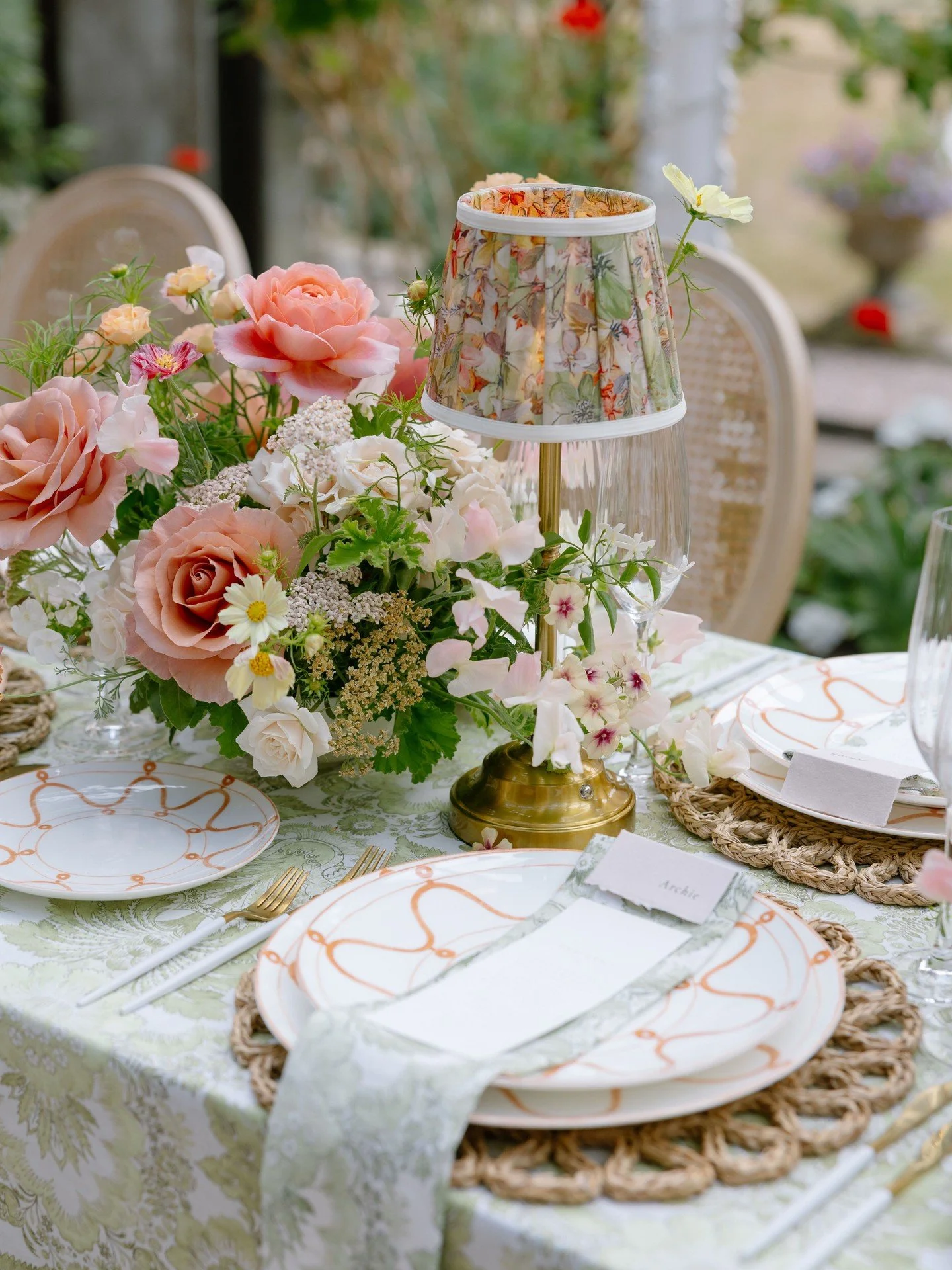 A tablescape in full bloom at Sandon Hall.
Layers of soft colour, pattern and petal-perfect detail.

Featuring:
Limewash Rattan Louis Chair
Sienna Dinnerware
Carmenta White Cutlery
Lina Glassware
Dahlia Placemat

Workshop Host @elevate_workshops
Phot