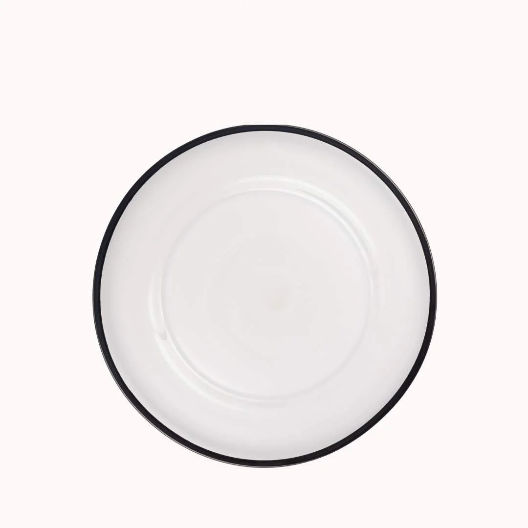 Black Rimmed Charger Plate Black Saucers Tableware Hire — Black Saucers