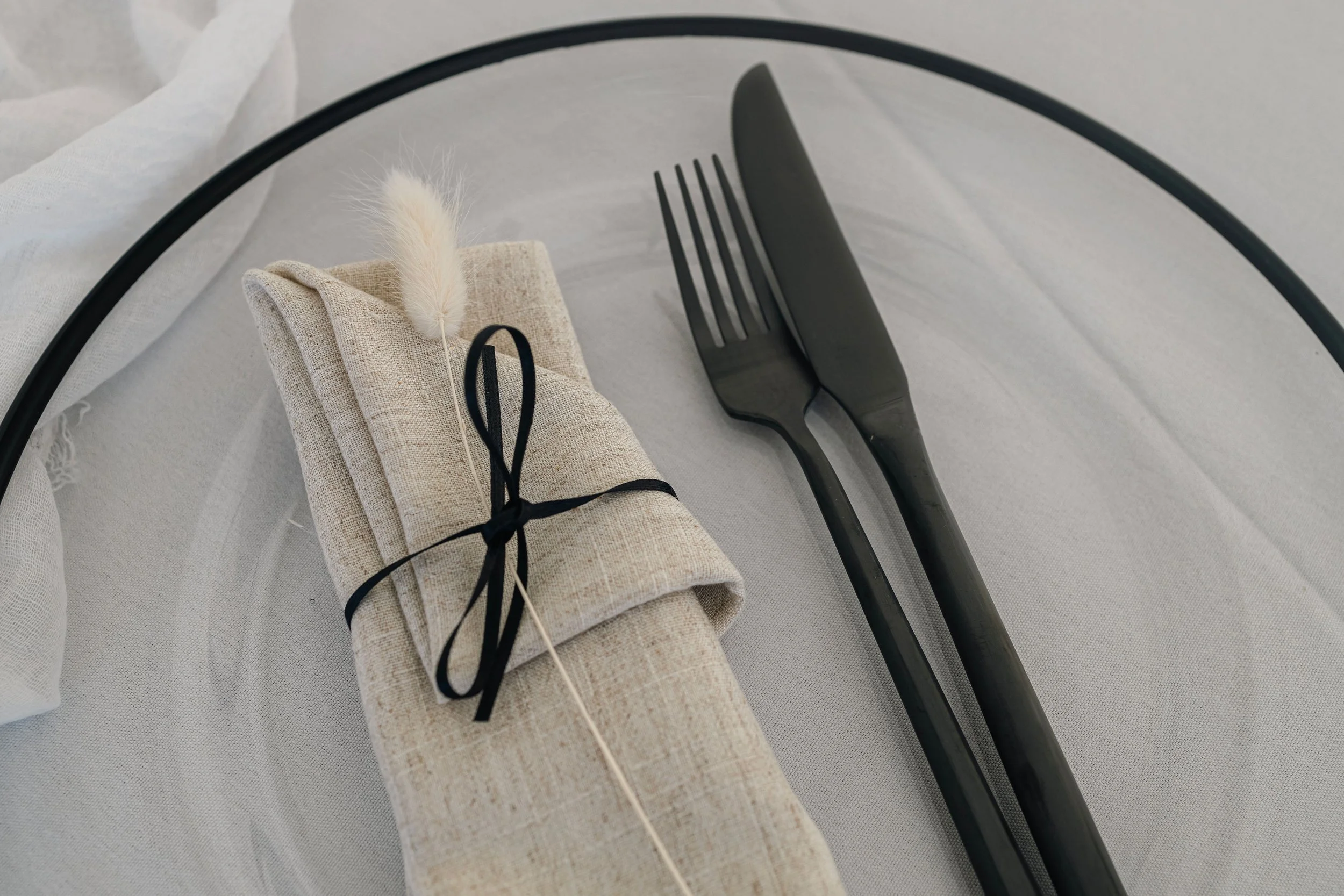 Umbria Cutlery Black Saucers Tableware Hire — Black Saucers