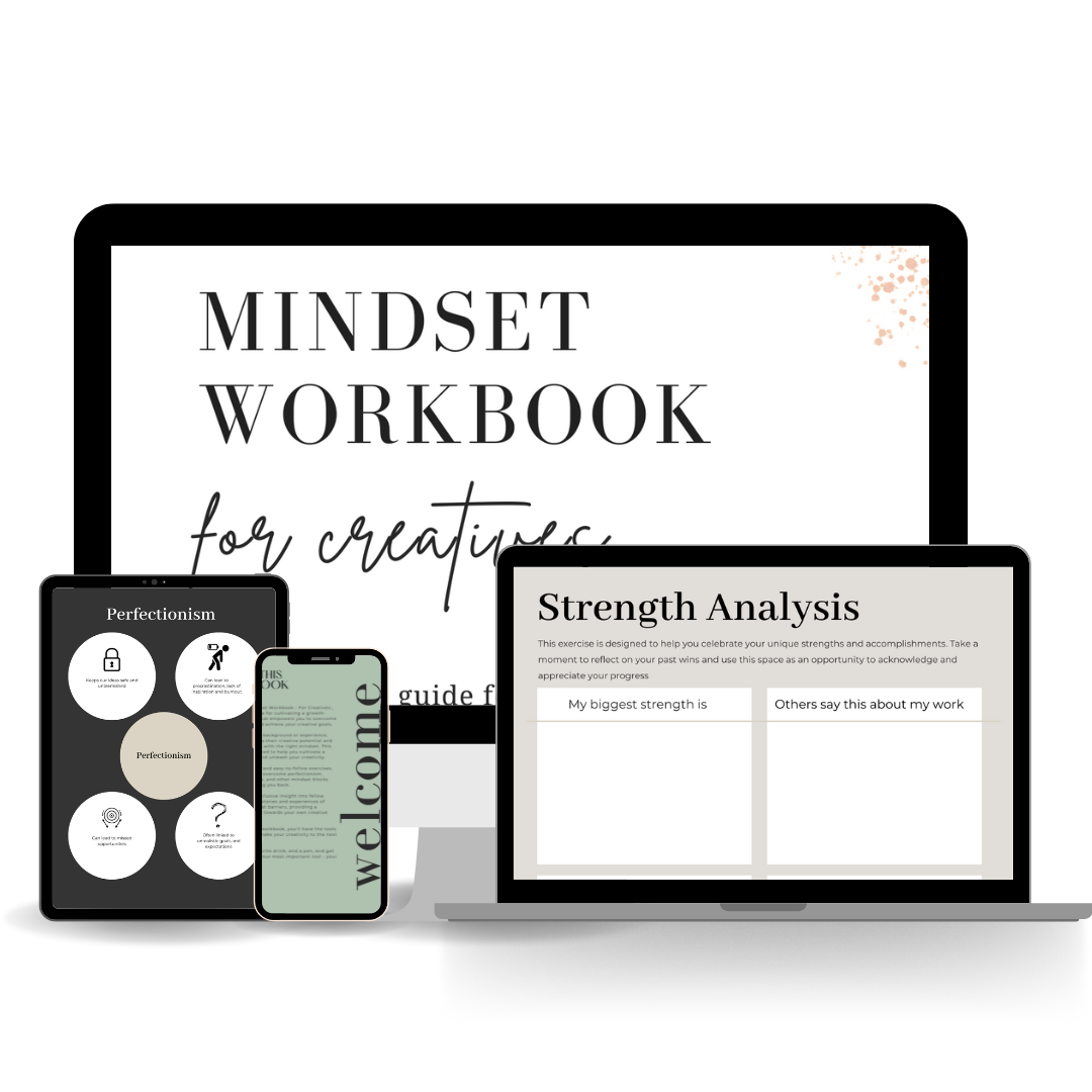 Image for a free resource called 'Mindset Worksheet for Creatives'