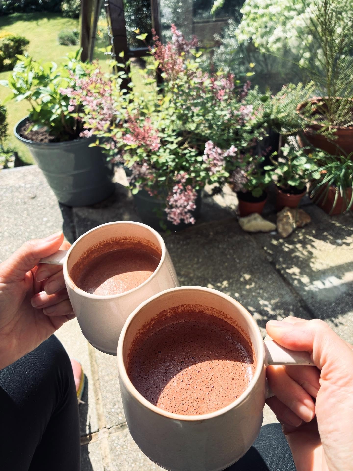 A little Monday cacao moment to help us land for our shaping-things-together workshop &mdash; cacao, sunshine, and connection 🤎 it&rsquo;s how we work best!