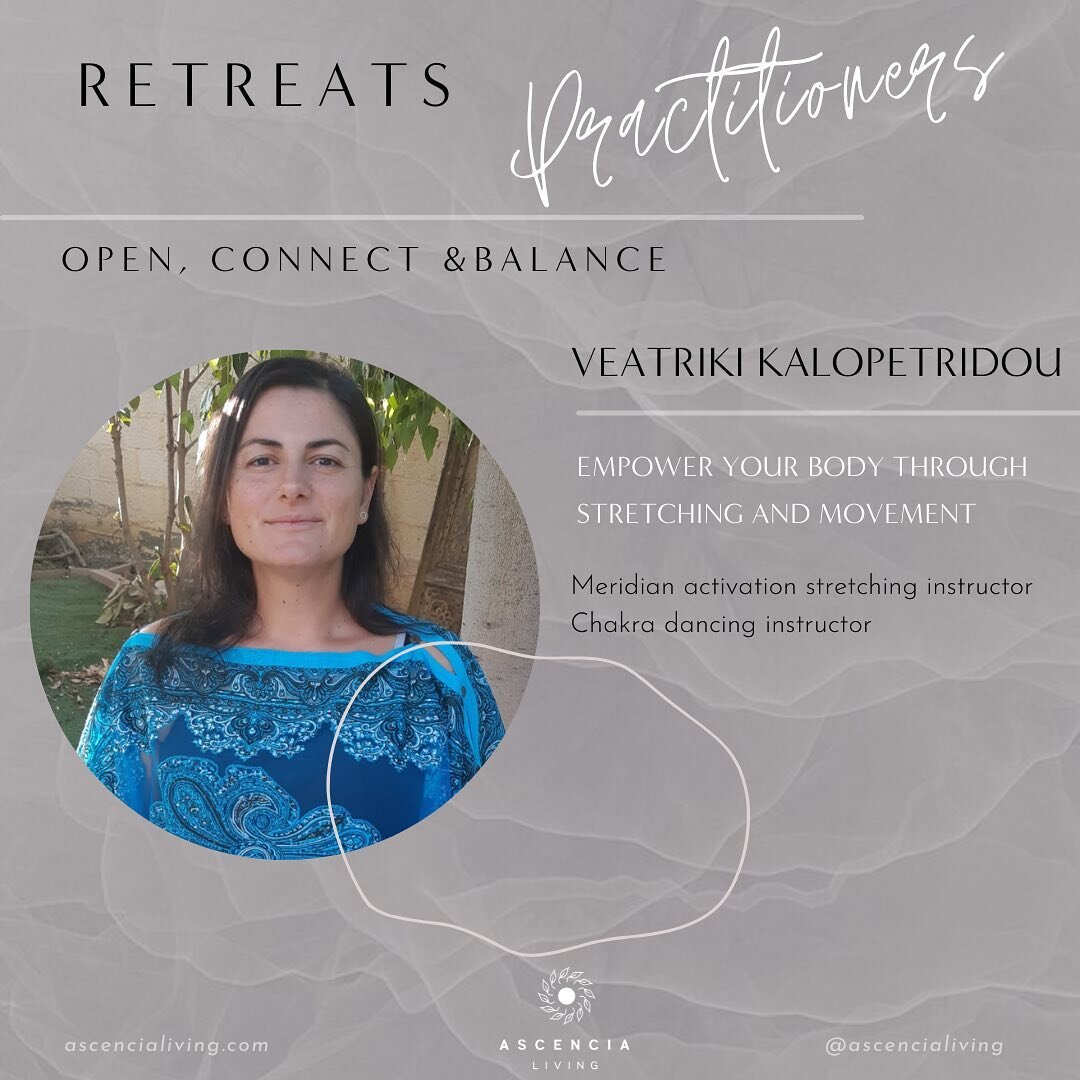 Join our wellness retreat this weekend in Platres,Cyprus✨
For more information check out our website in our bio ⬆️ 
Veatriki Kalopetridou will be hosting the meridian- activation stretching &amp; chakra dance class at the OPEN, CONNECT &amp; BALANCE 