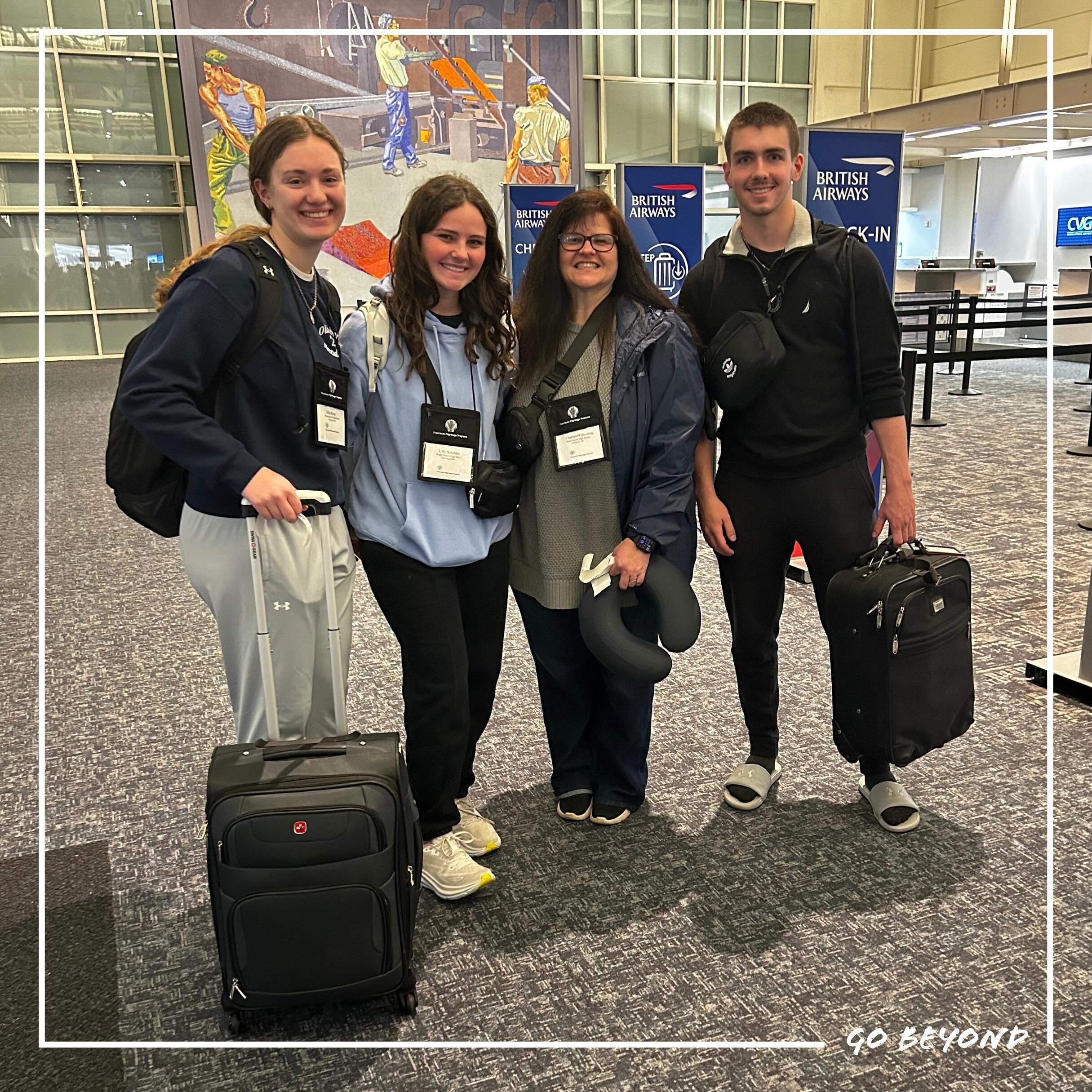 Seniors Ellie Ryan, Lilly Schebler, and Noah Schenk, along with Mrs. Weberding left yesterday for their Italy pilgrimage to Assisi and Rome! 

Wishing them a wonderful and safe trip!