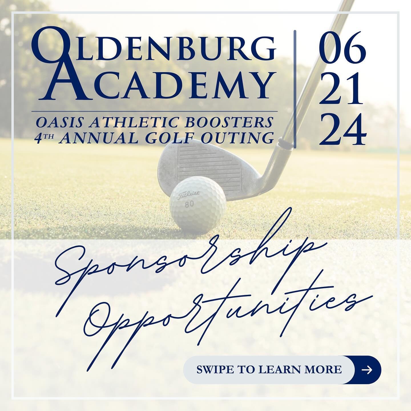 Are you interested in becoming an event sponsor for the 2024 OASIS Golf Outing!

Date: June 21, 2024
Location: Hillcrest Country Club
Tee Time: 1:00 PM (Registration begins at 12:00 PM)

Visit www.oldenburgacademy.org/oasis#golf for the sponsorship f