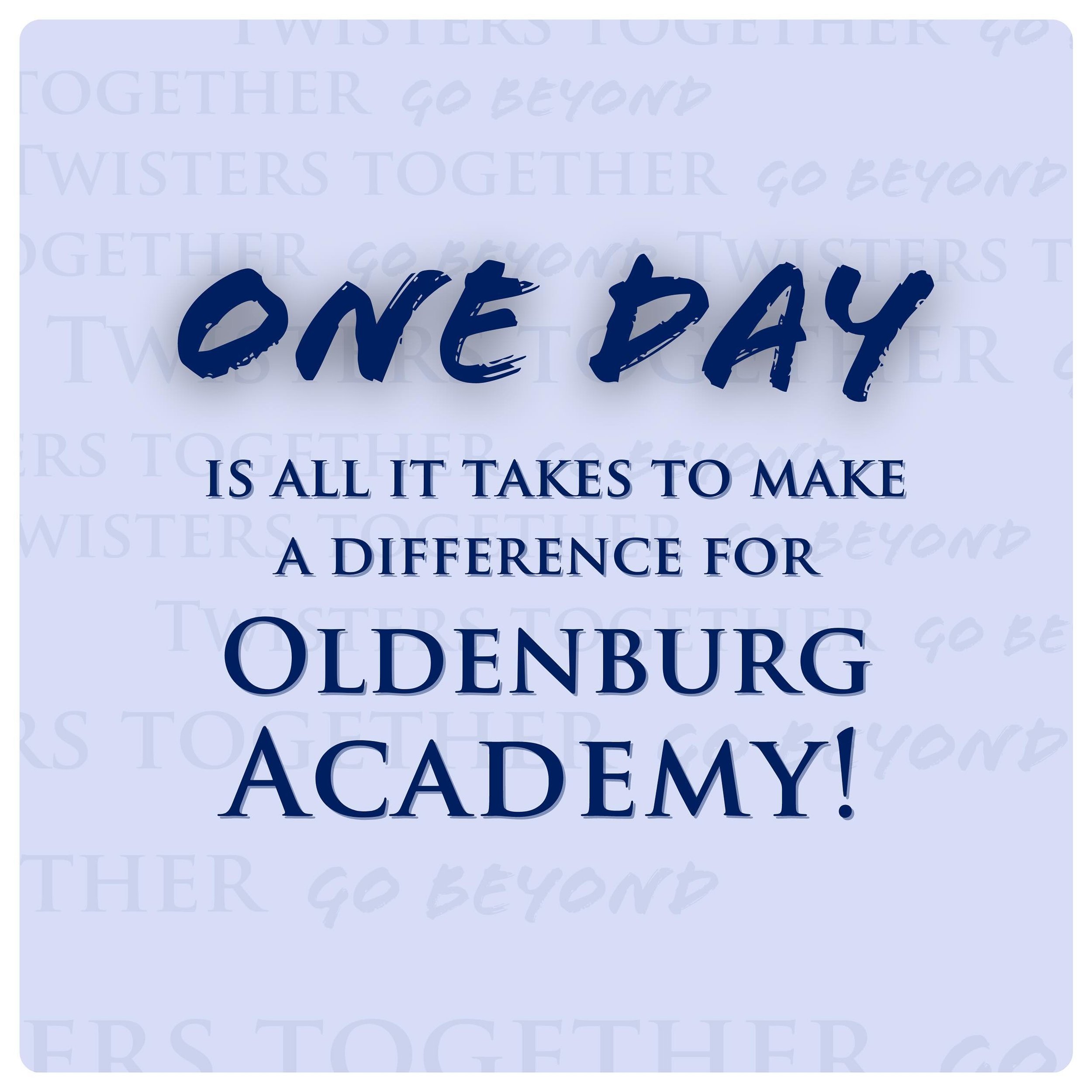 We are only a week away from One Day @ OA&mdash;our annual day of giving! 

We hope you will join in on the fun on May 3rd!