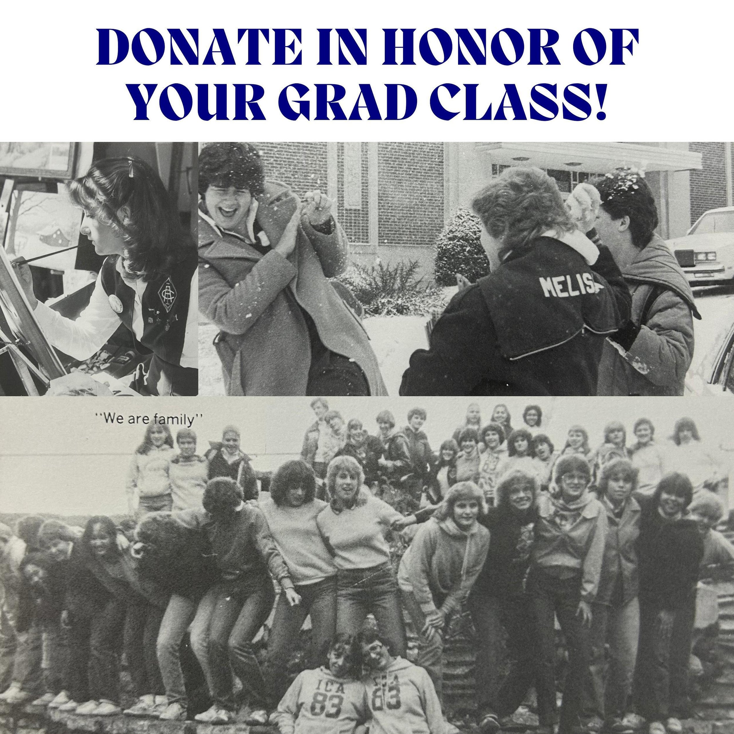 Donate in honor of your graduating class by donating your grad year. 

For example, if you graduated in 1987, donate $19.87!

Click the link in our bio to donate!