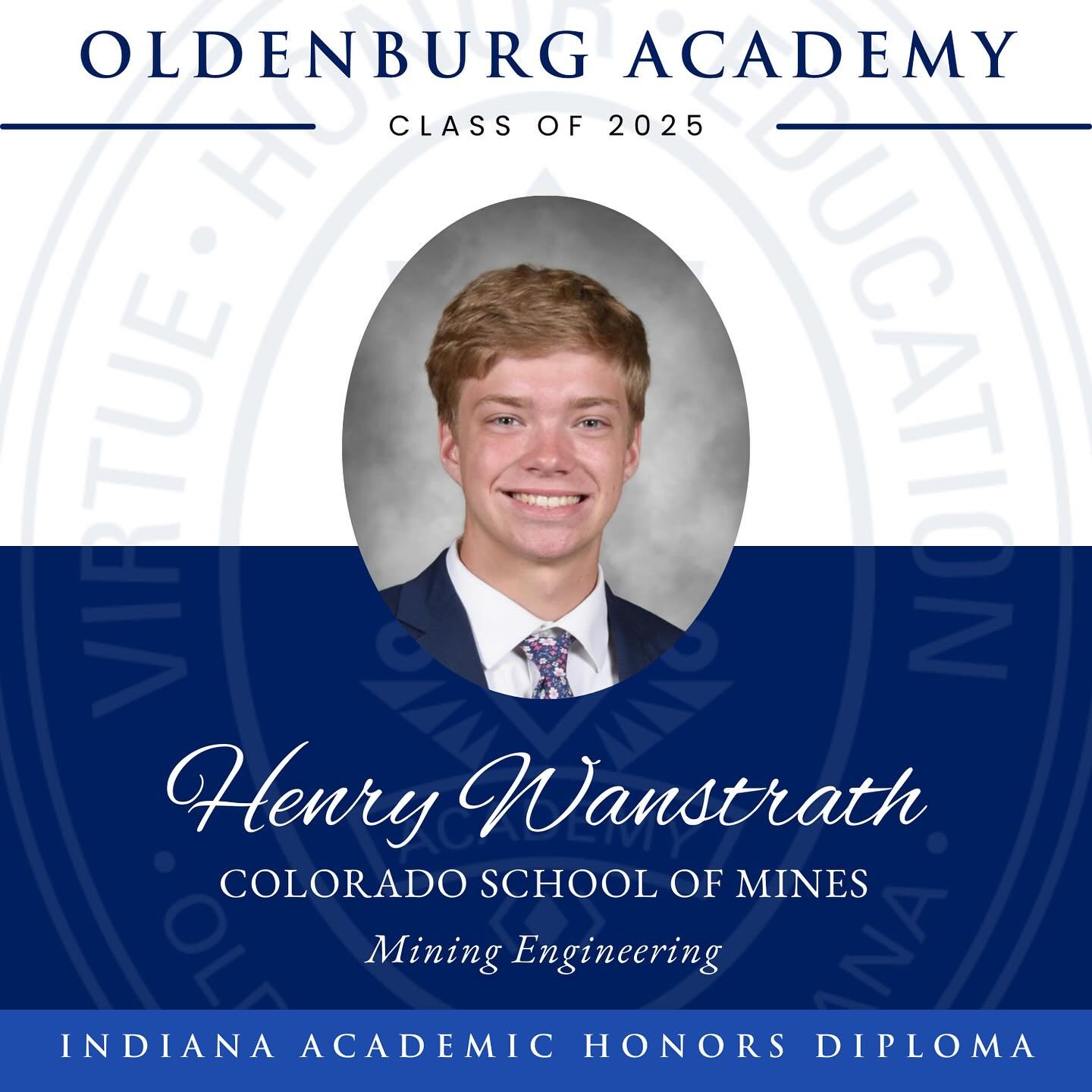 Introducing our OA graduating seniors! 

Congratulations to Henry Wanstrath who will be attending Colorado School of Mines in the fall for Mining Engineering. We are so proud and excited for all of the great things he will accomplish! 

Congratulatio