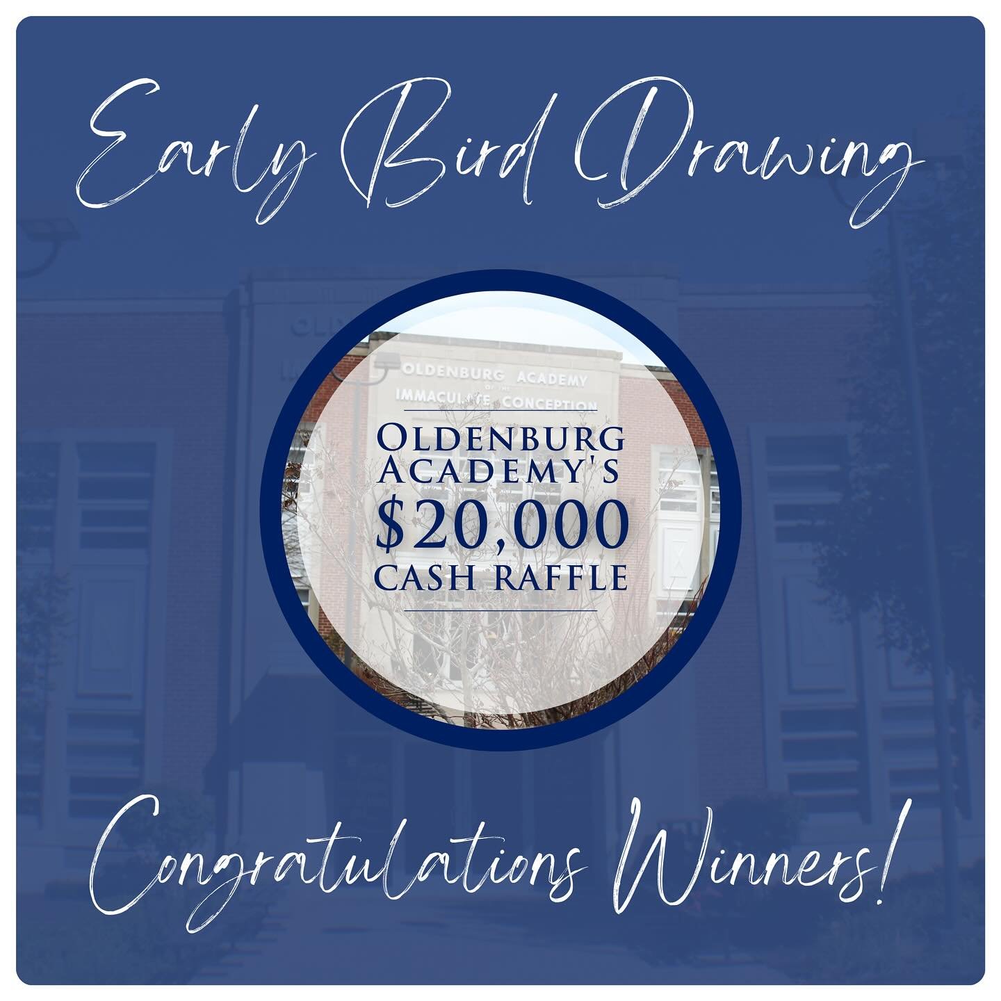 Congratulations to Our Early Bird Winners! 

We&rsquo;re thrilled to announce the winners of the Early Bird Drawing for OA&rsquo;s $20,000 Cash Raffle! 

🌪️ Henry Wanstrath &rsquo;25 &ndash; Batesville 🌪️ Bernadette Struewing Meyer &rsquo;44 &ndash