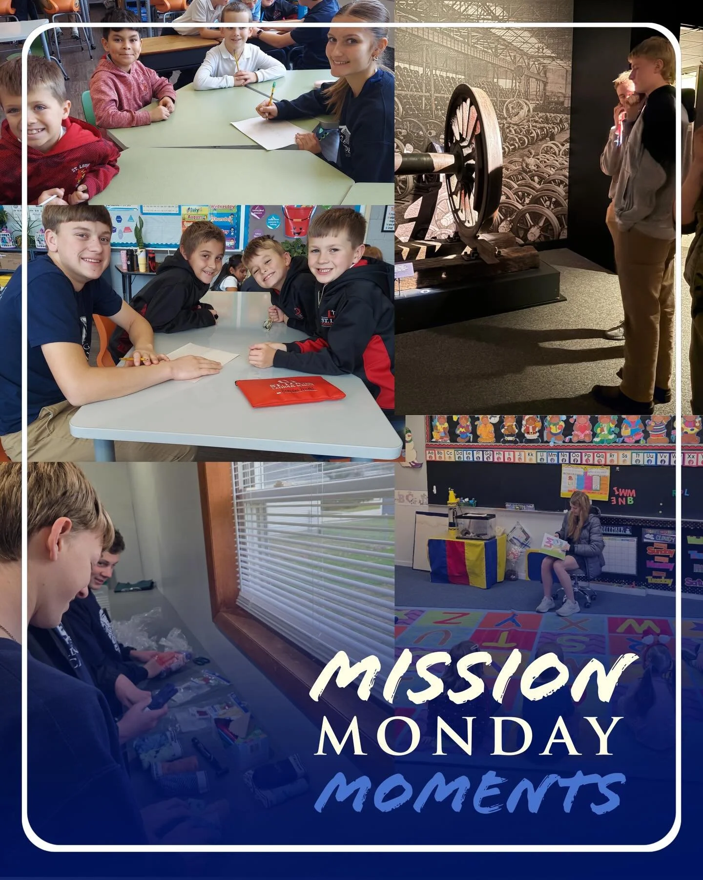 💙 Mission Monday Moments 💙

What a Monday at OA! Every grade was out learning, serving, and experiencing something new.

🌟 Freshmen volunteered across Batesville at the Food Pantry, So Loved Kids Closet, and Twice Blessed Resale&mdash;helping with