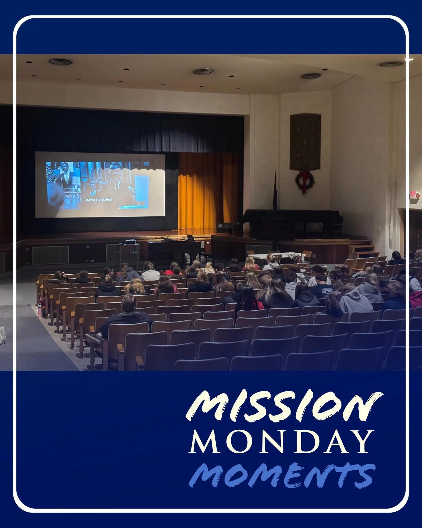 Mission Monday at Oldenburg Academy was a powerful blend of faith, reflection, learning, and school spirit.

On Martin Luther King Jr. Day, our entire school community gathered in the auditorium to honor Dr. King&rsquo;s legacy by watching Selma, foc