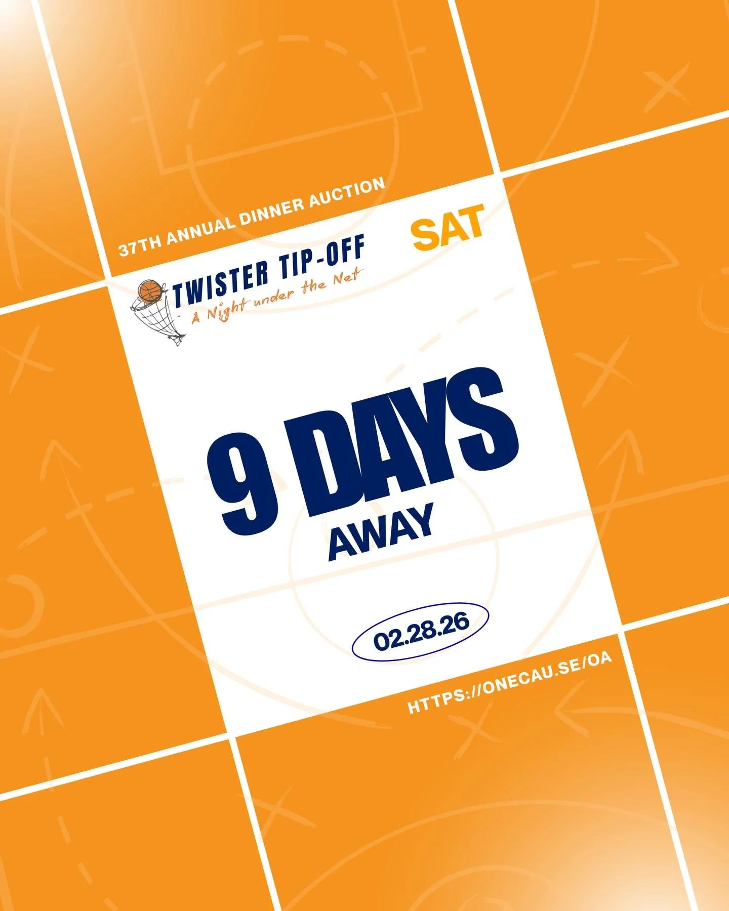 🏀 9 Days Away! 🏀
 Our 37th annual Dinner Auction, Twister Tip-Off, is almost here &mdash; Saturday, February 28th! Don&rsquo;t get stuck on the sidelines &mdash; make sure you beat the buzzer and reserve your seats or become a sponsor for this acti