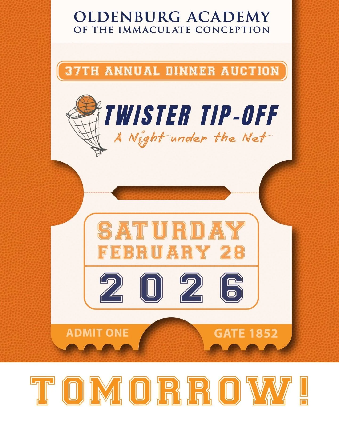 🏀✨ Twister Tip-Off: A Night Under the Net is TOMORROW! ✨🏀

We can&rsquo;t wait to gather for an unforgettable evening of fun, friends, and fundraising at our dinner auction! The energy is building and it&rsquo;s going to be a slam dunk night you wo