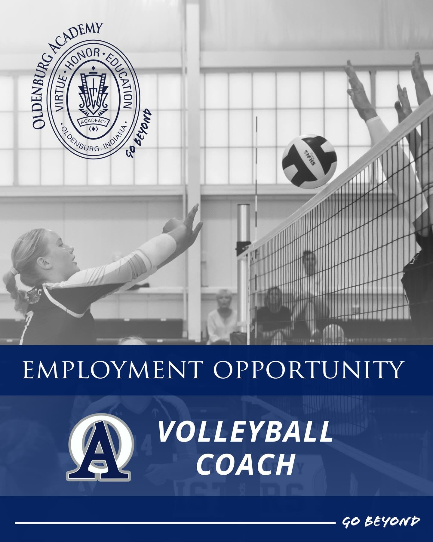 Oldenburg Academy is still accepting applications for a Head Volleyball Coach to lead our program.

This role includes overseeing practices, game preparation, player development, and building a strong, positive team culture. The ideal candidate will 