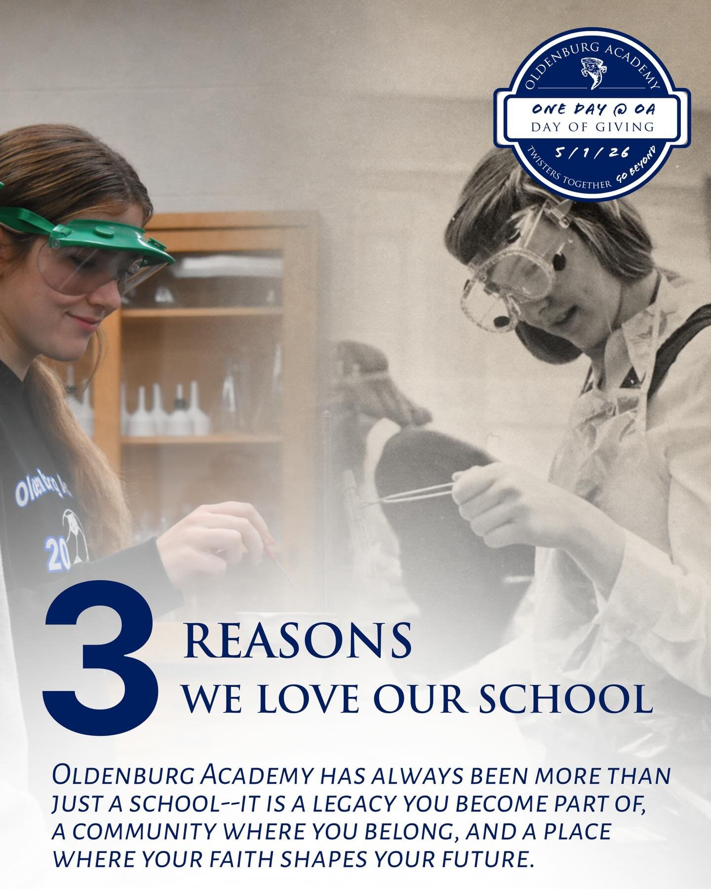 One week to go!

One Day @ OA is just 7 days away 💙

A few things that make Oldenburg Academy feel like home&hellip;
 ✨ Walking the same halls as generations before us &mdash; and adding our own chapter to the story
 ✨ Being part of a community wher