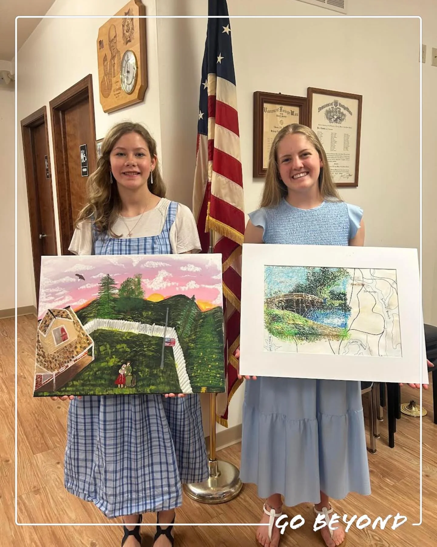 Each year, the VFW Auxiliary Patriotic Art Contest recognizes young artists who express love for their country through visual art.

Oldenburg Academy is proud to celebrate our talented winners: Lydia Ehrhard and Emma Neff 🎨

Your artwork captures th