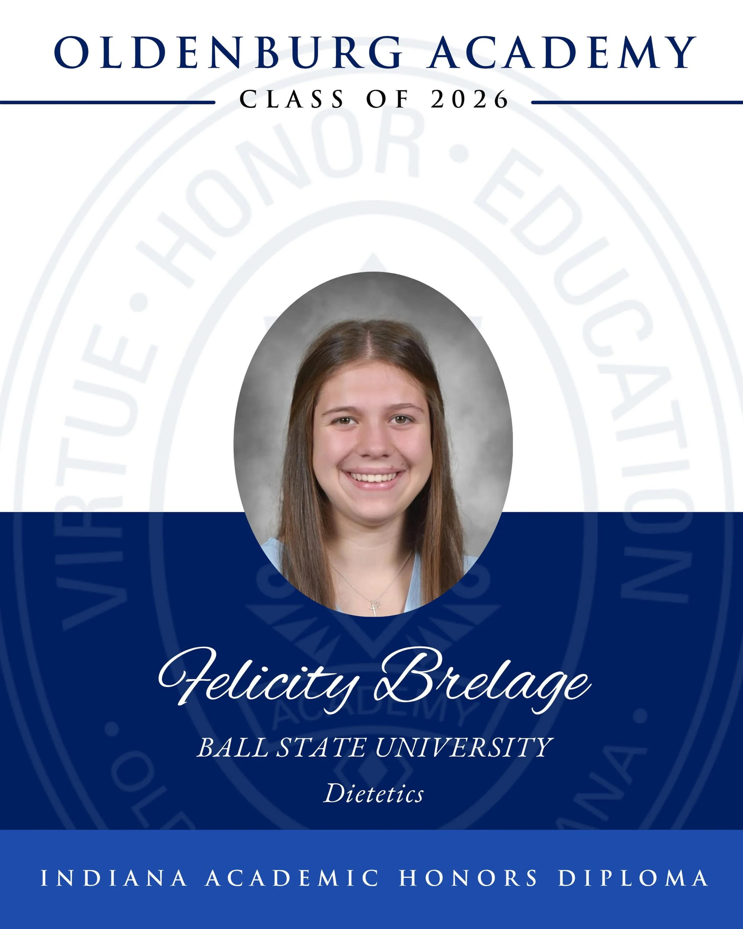 💙 🌪️ Celebrating the OA Class of 2026 ✨

Congratulations to Felicity Brelage on this exciting next chapter! After graduation, she will be attending Ball State University to study Dietetics. 

We are so proud of the entire class of 2026 and cannot w