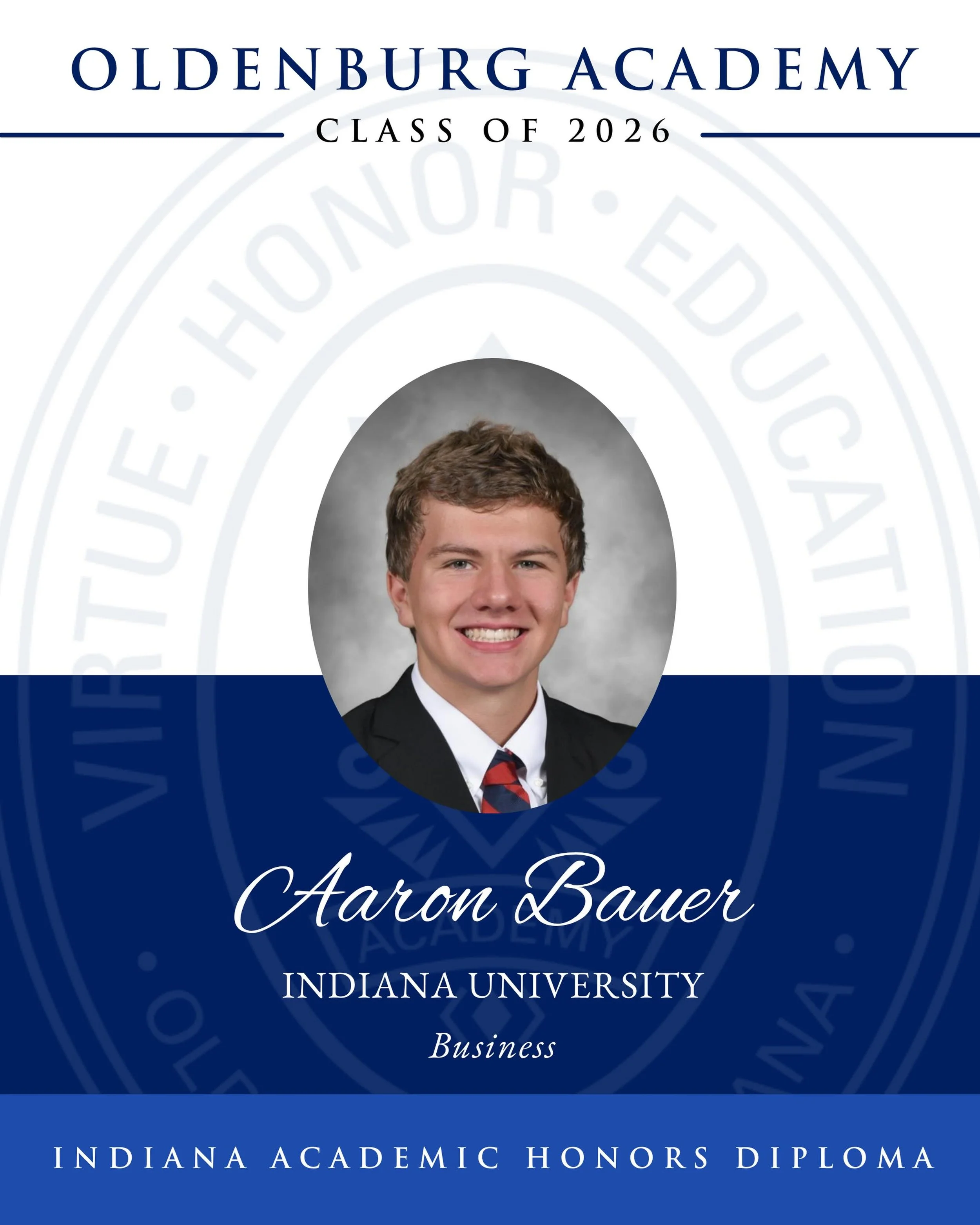 💙 🌪️ Celebrating the OA Class of 2026 ✨

Congratulations to Aaron Bauer on this exciting next chapter! After graduation, he will be attending Indiana University to study Business. 

We are so proud of the entire class of 2026 and cannot wait to see