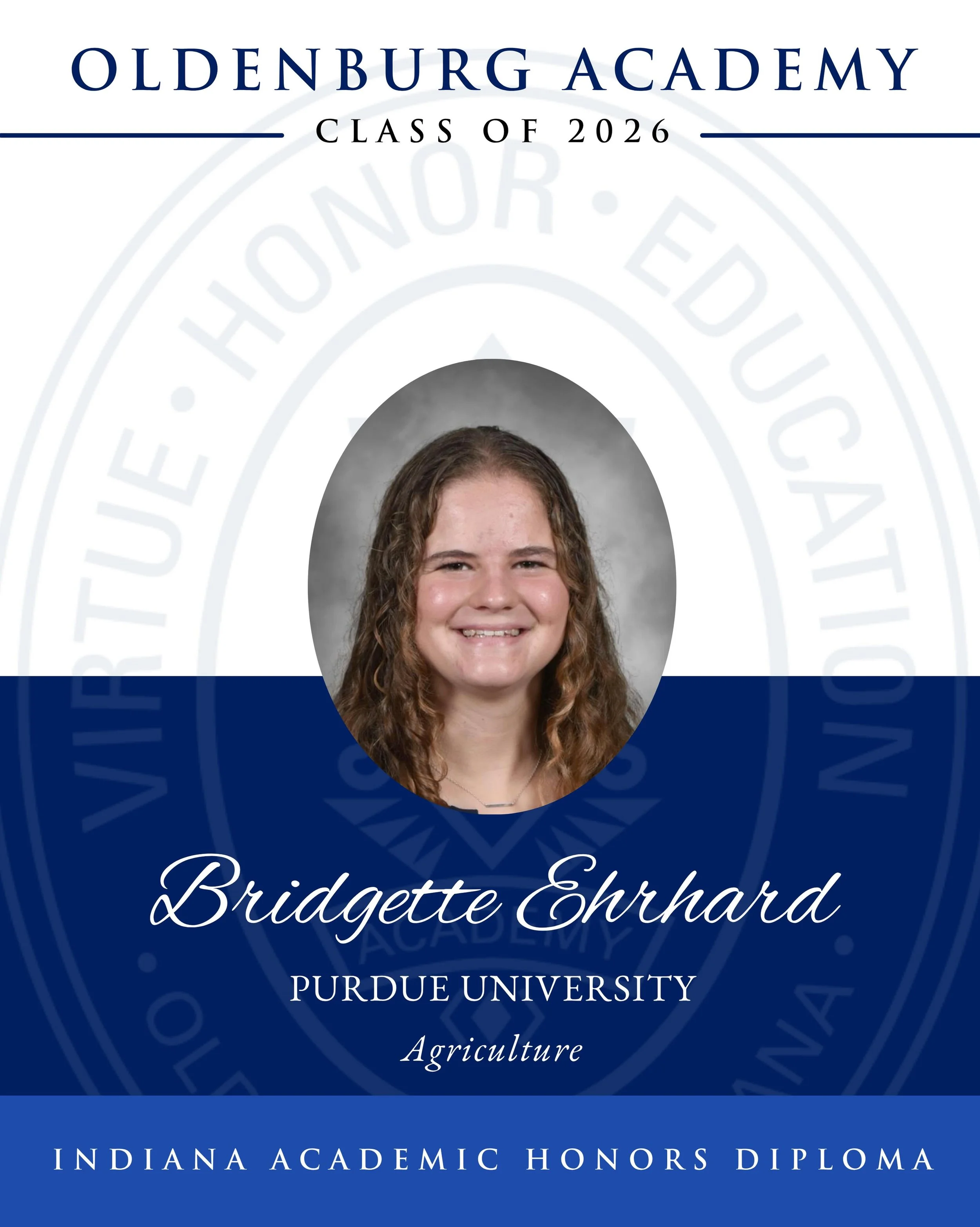 💙 🌪️ Celebrating the OA Class of 2026 ✨

Congratulations to Bridgette Ehrhard on this exciting next chapter! After graduation, she will be attending Purdue University to study Agriculture. 

We are so proud of the entire class of 2026 and cannot wa