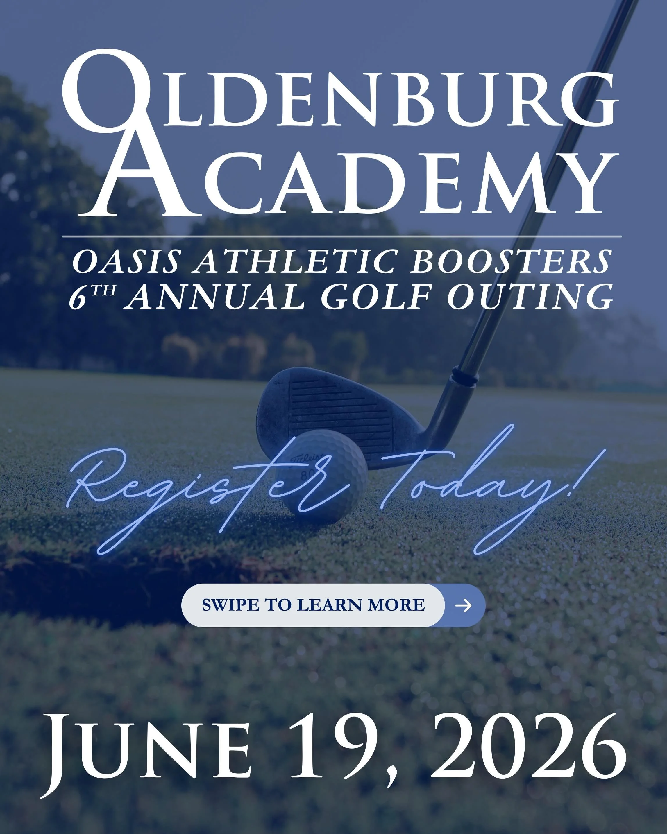 We&rsquo;re officially ONE MONTH away from the 2026 Oldenburg Academy OASIS Golf Outing!

Join us on Friday, June 19, 2026, at Hillcrest Country Club for a day of golf, fellowship, food, and fun in support of Oldenburg Academy.

TEE TIME: 1:00 pm
(Ch
