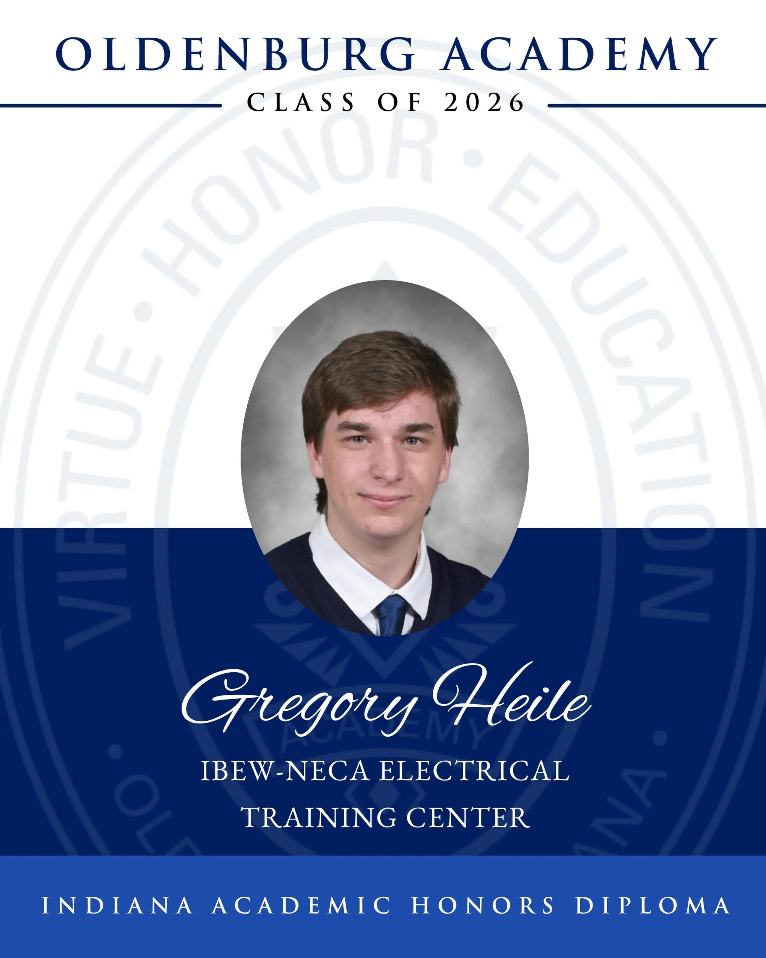 💙 🌪️ Celebrating the OA Class of 2026 ✨

Congratulations to Gregory Heile on this exciting next chapter! After graduation, he will be attending INCQ/NECA Electrical Training Center to become an electrician. 

We are so proud of the entire class of 