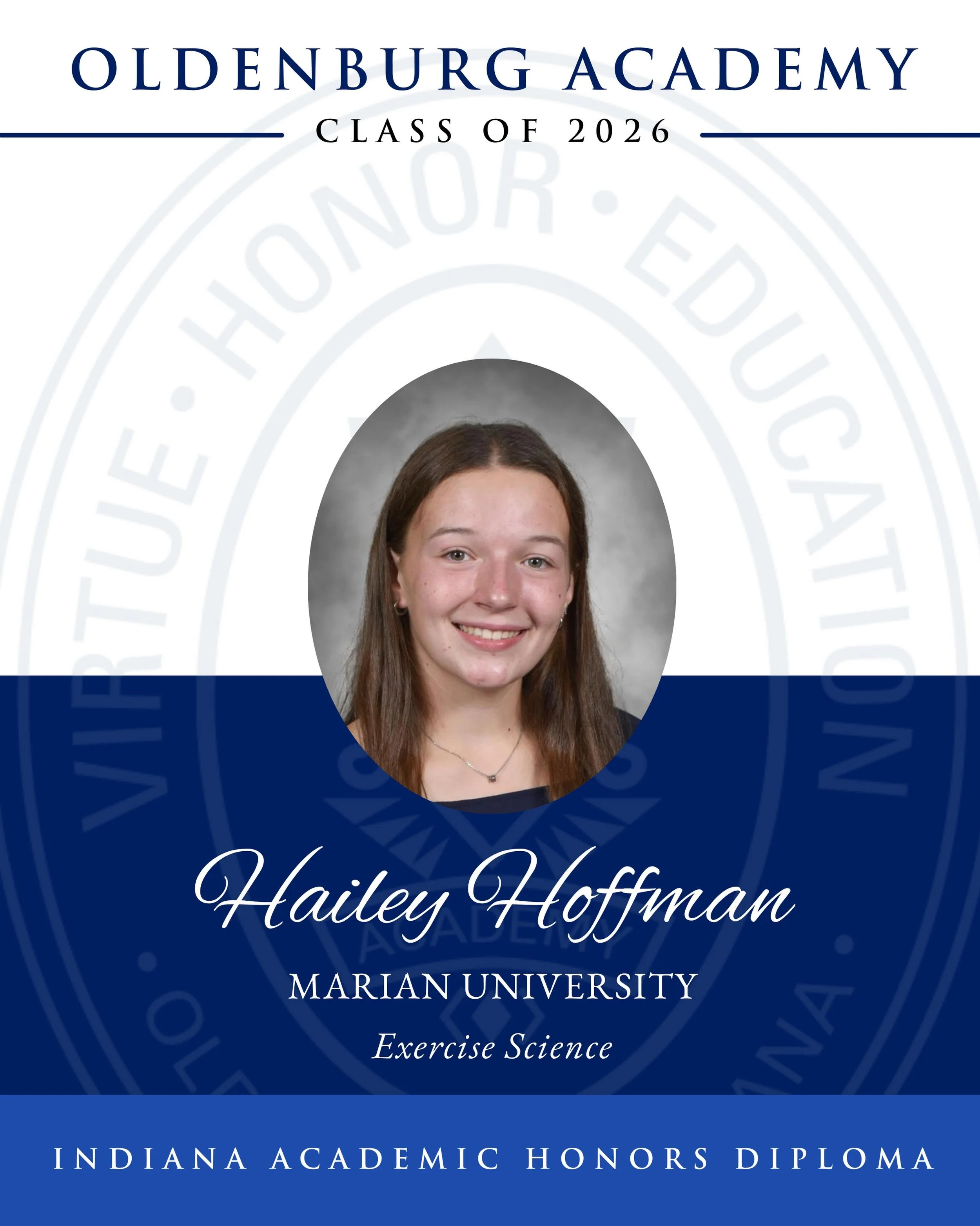 💙 🌪️ Celebrating the OA Class of 2026 ✨

Congratulations to Hailey Hoffman on this exciting next chapter! After graduation, she will be attending Marian University to study Exercise Science. 

We are so proud of the entire class of 2026 and cannot 