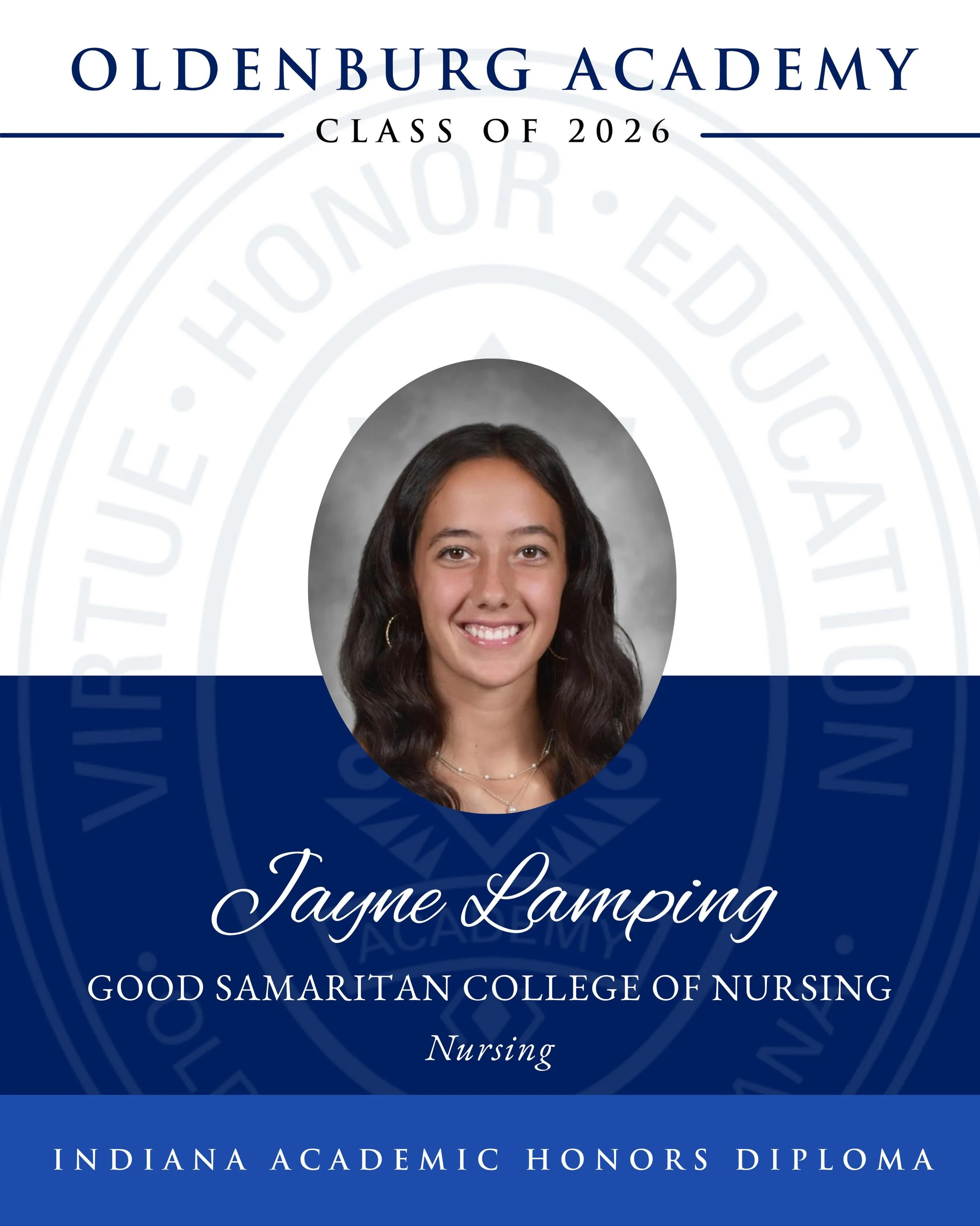 💙🌪️ Celebrating the OA Class of 2026 ✨

Congratulations to Jayne Lamping on this exciting next chapter! After graduation, she will be attending Good Samaritan College of Nursing to study Nursing. 

We are so proud of the entire class of 2026 and ca