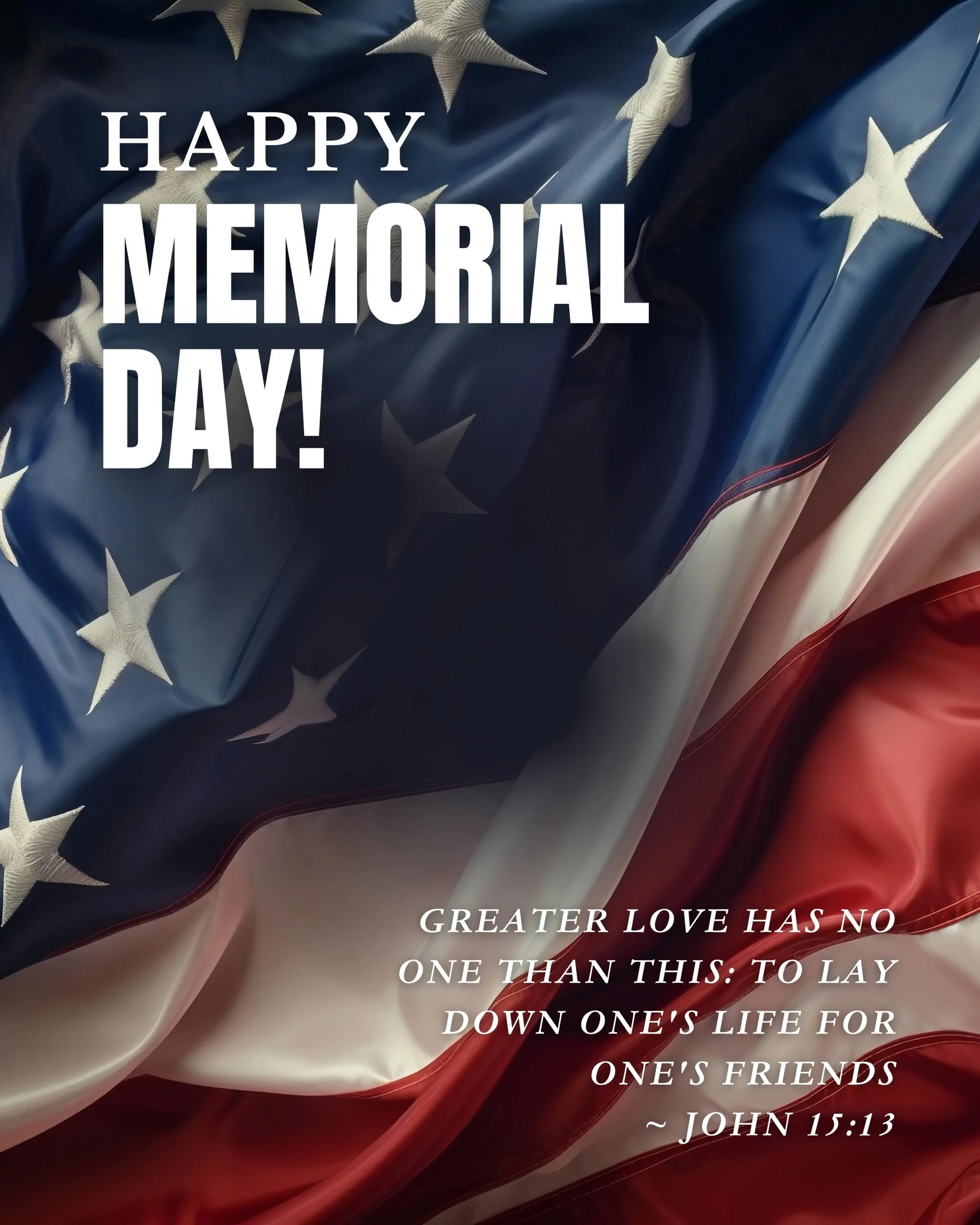 This Memorial Day, we pause in gratitude and prayer for the brave men and women who gave their lives in service to our country. May we honor their sacrifice by living with faith, courage, and compassion.