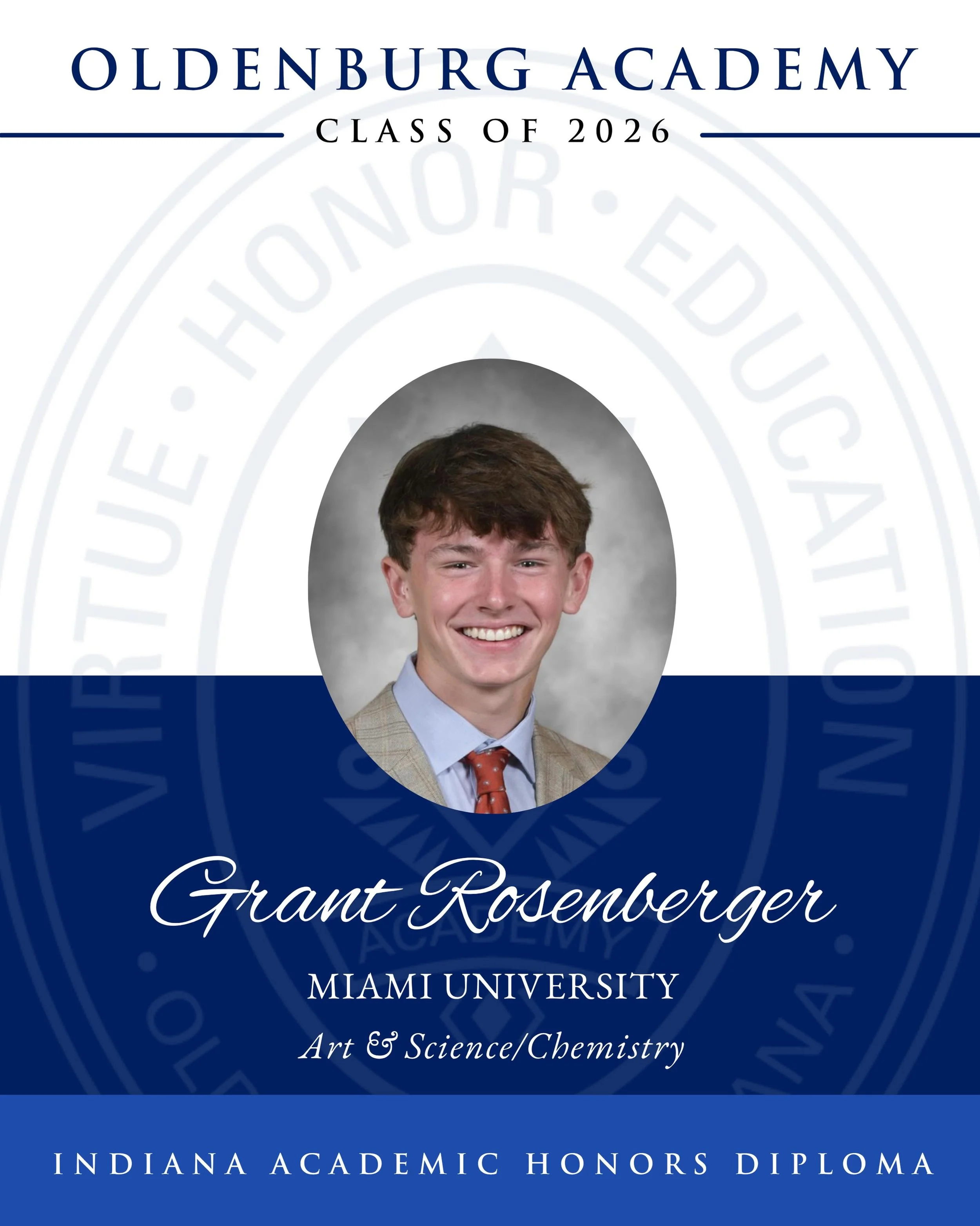 💙 🌪️ Celebrating the OA Class of 2026 ✨

Congratulations to Grant Rosenberger on this exciting next chapter! After graduation, he will be attending Miami University to study Art &amp; Science/Chemistry.

We are so proud of the entire class of 2026 
