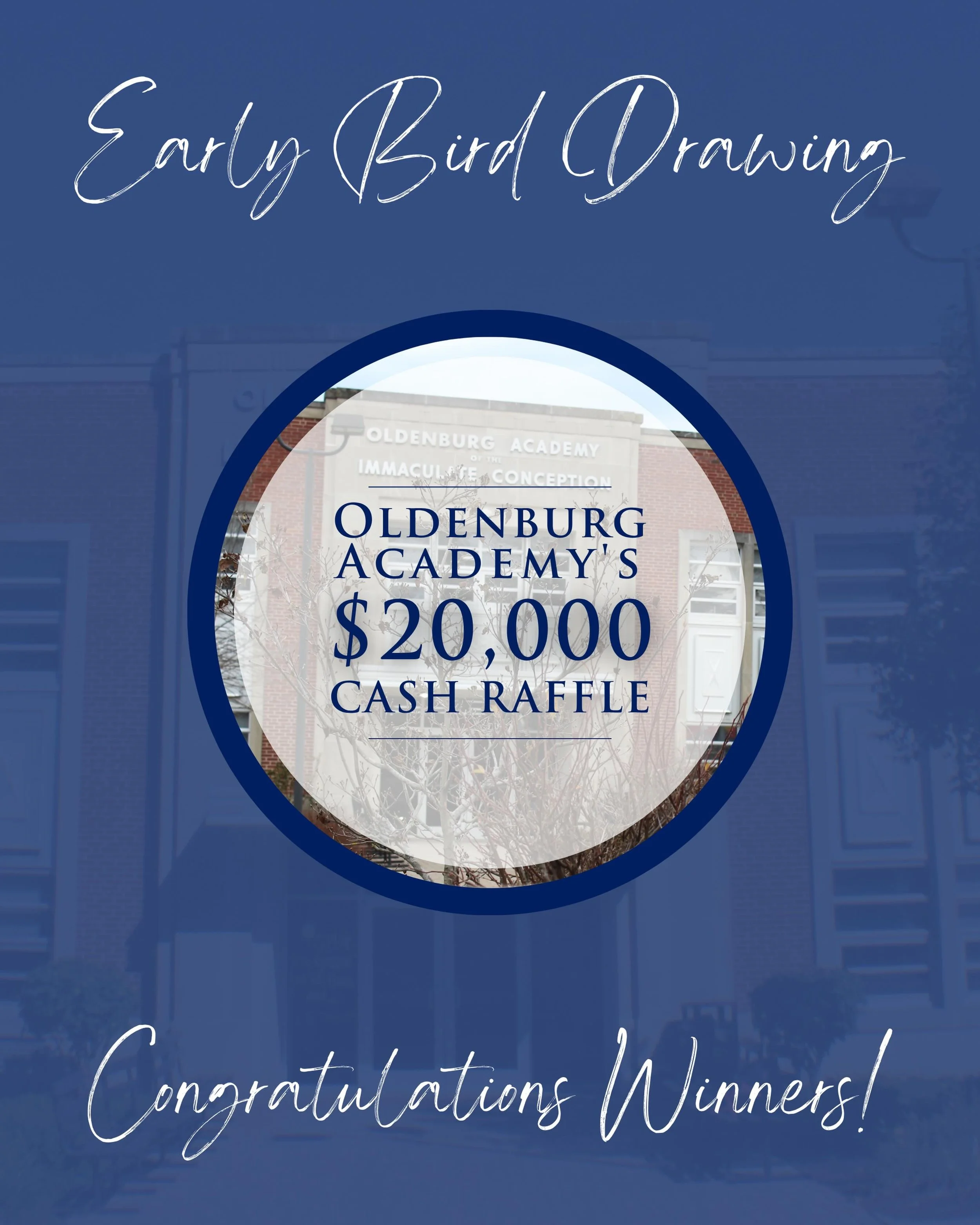 Congratulations to our Early Bird Cash Raffle Winners! 

Blaine Timonera Thor Henrikson Mary Kate Henrikson Brad &amp; Susan Gigrich Dreyer &rsquo;83 Bill Kuntz

Thank you to everyone who has already supported our Cash Raffle!

There is still plenty 
