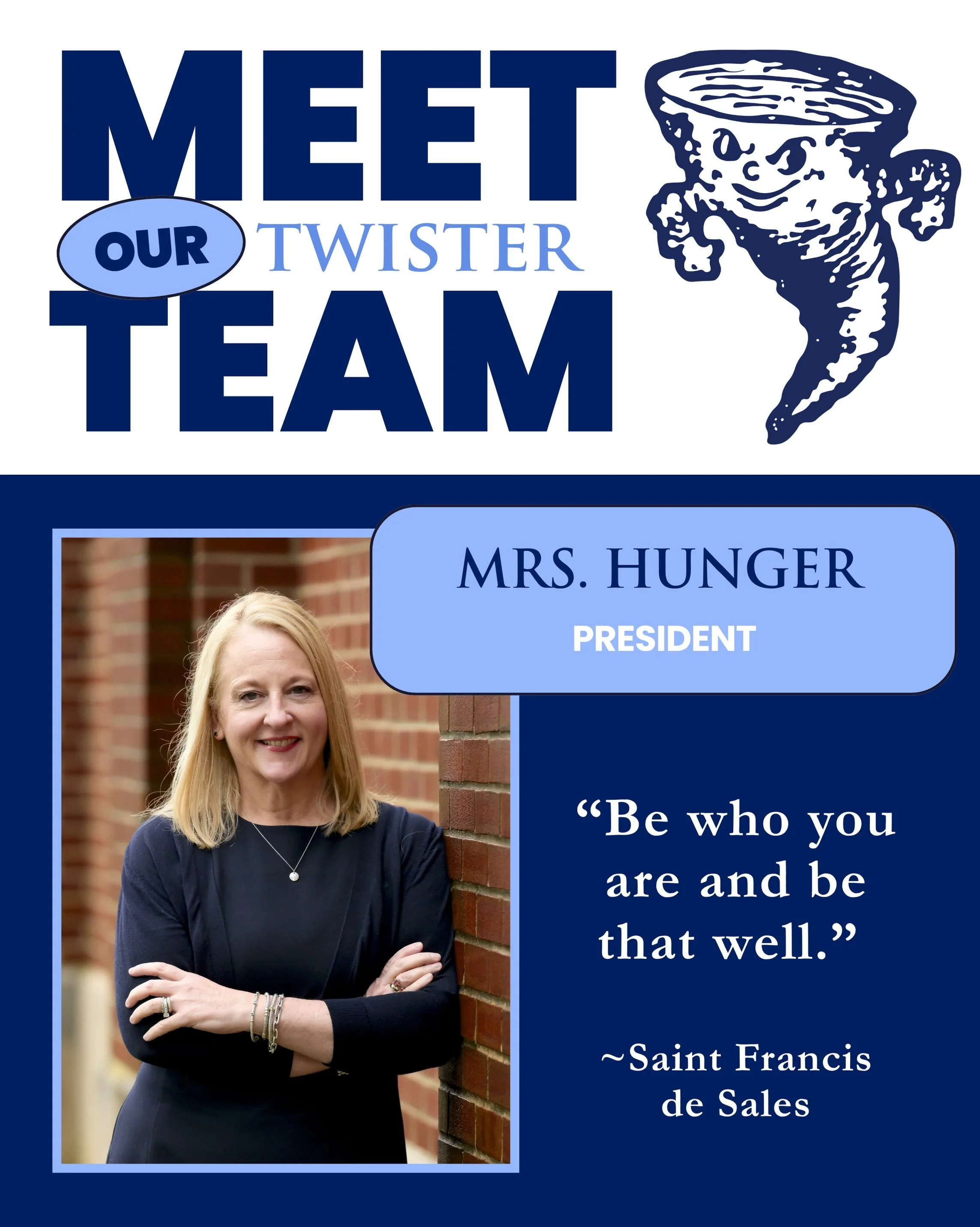 Meet our Twister Team: Mrs. Hunger! 💙

After 23 years at Oldenburg Academy, Annette knows just how special the OA family is! Her favorite part of OA is the people and our incredible history, and we&rsquo;re so thankful for the years she has spent be