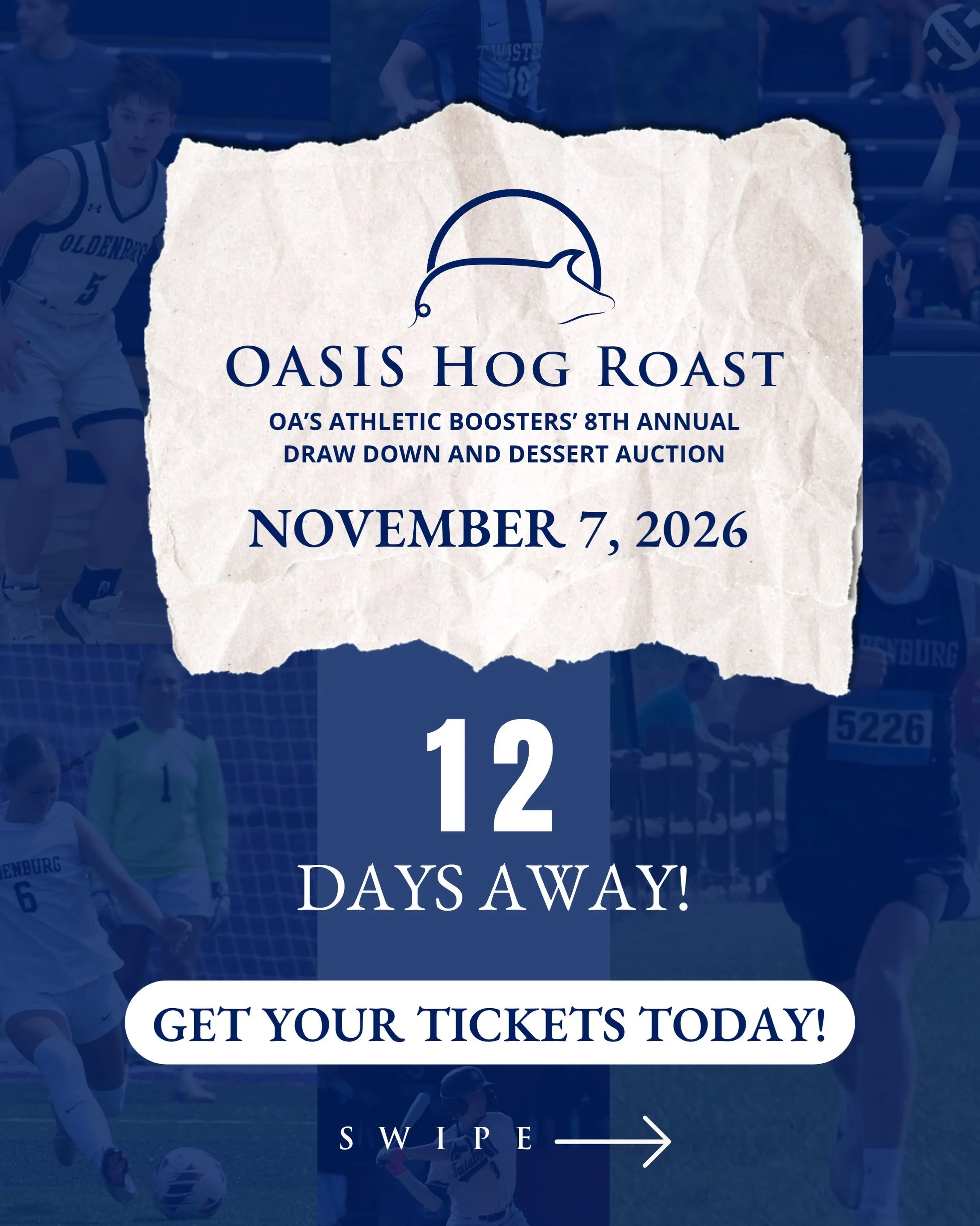 The OASIS Hog Roast and Drawdown is right around the corner! Get your tickets today!! 

Join us for a fun evening filled with great food, dessert auction, drawdown, and time with friends and fellow Twisters!

Tickets are $100 each and include dinner 