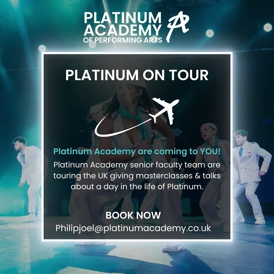 Platinum Academy are coming to YOU! Platinum Academy senior faculty team are touring the UK giving masterclasses &amp; talks about a day in the life of Platinum. Not only are we offering dance classes but conversations about our level 3/4/6 RSL diplo