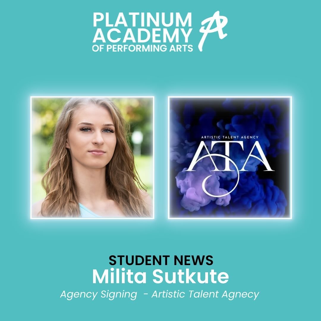 Congratulations to our 3rd year student Milita Sutkute who has signed with @artistictalent_agency we are very proud of our students &amp; excited Platinum Academy continues with our 100% success rate of graduates leaving with agent representation.🌟
