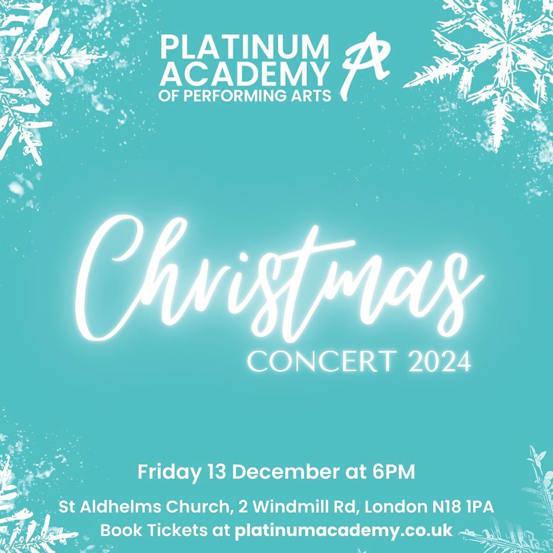 Join us this December for our Christmas Concert 2024 ❄️🪩

Booking Link:
https://www.platinumacademy.co.uk/full-calendar/christmas-concert-2024

-
-
-
#platinumacademy #northlondon #enjoyenfield #edmontongreen #winchmorehill  #enfieldtown #barnet #fi