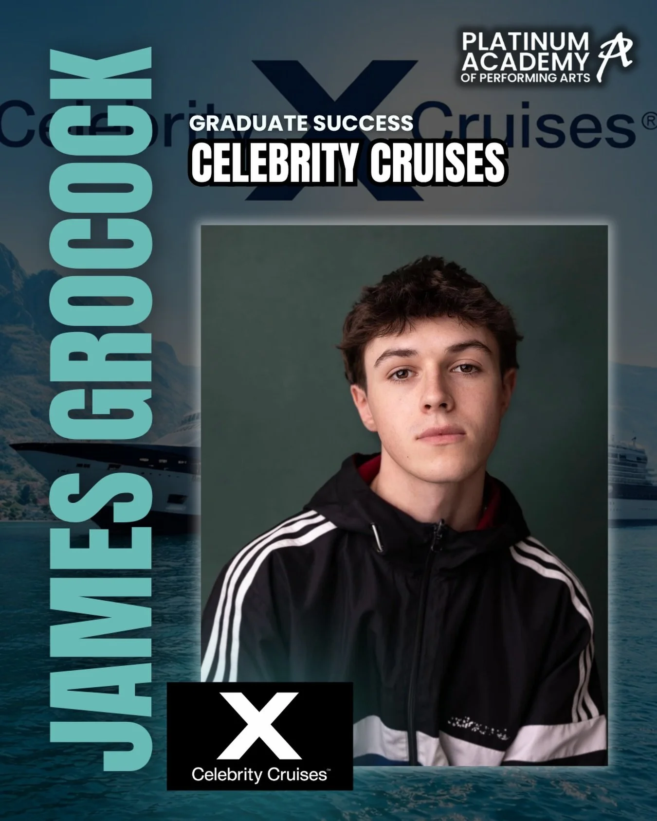 Congratulations to our graduate James who starts his contract for Celebrity Cruises 🛳️🌟 @celebritycruisesentertainment