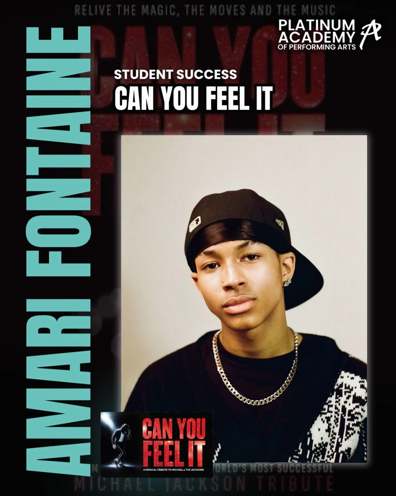 Congratulations to our student Amari, who is heading to China to join the original cast of &lsquo;Can You Feel It&rsquo;! 🇨🇳🌍🎶🎸