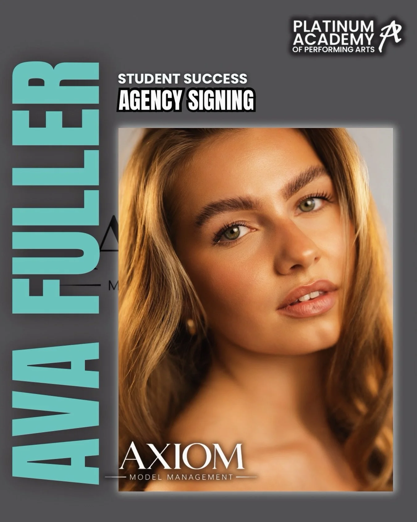 Congratulations to our third year student Ava who has signed to Axiom Model Management. 🌟