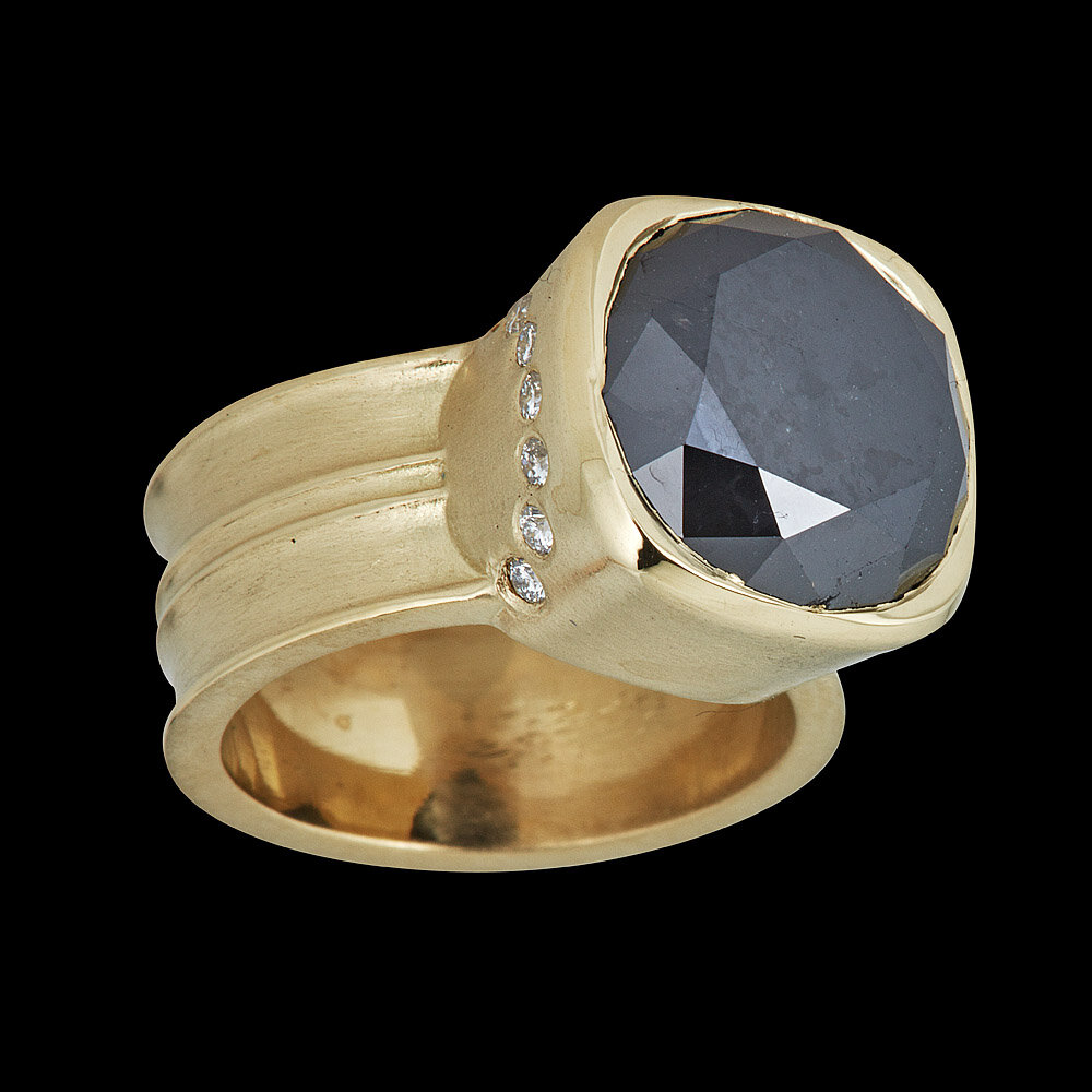 Black Gold Black Diamond Engagement Ring Oval Natural Diamond Ring Cus –  JewelryArtworkByVick