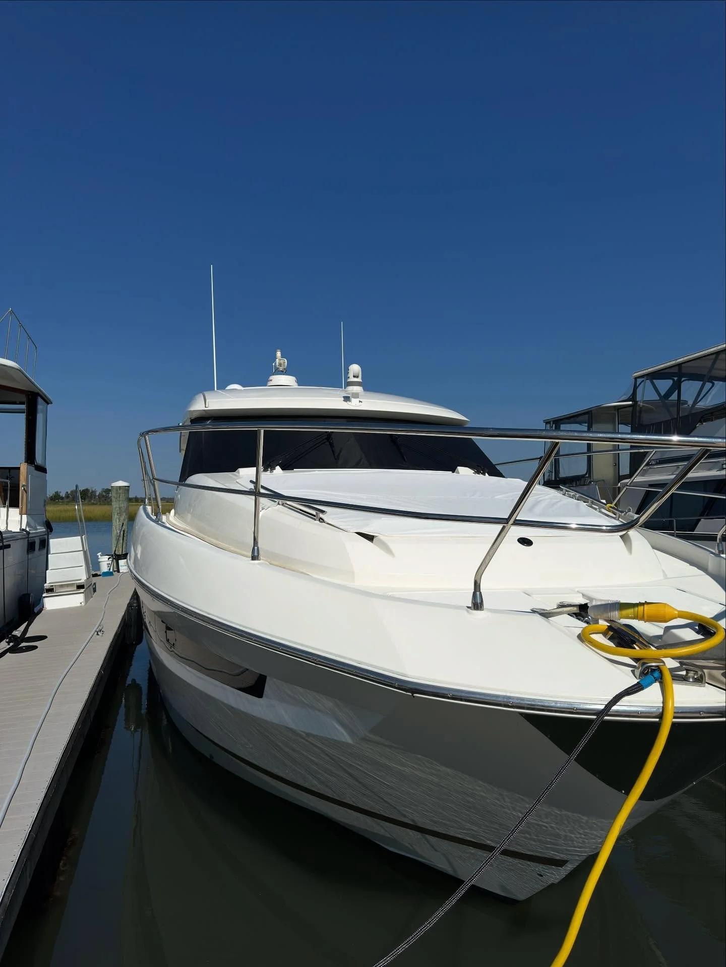✨ Topside Detail Completed! ✨

This vessel just got the full treatment 🚤💦 &mdash; we washed, polished, and waxed all topside surfaces to remove oxidation, restore shine, and add a protective barrier against sun and salt. Gelcoat, non-skid, hatches,