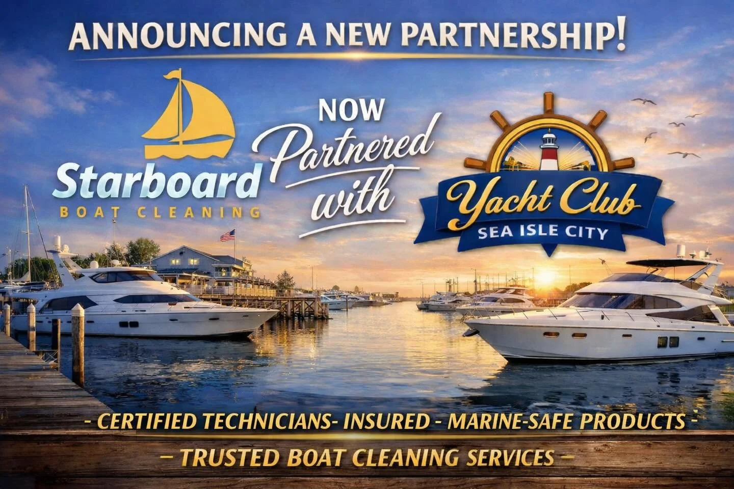 🚤✨ New Partnership Announcement! ✨🚤

Starboard Cleaning has officially partnered with @yachtclubofseaislecity to deliver top-tier boat washing and detailing services exclusively for members. Keep your vessel protected, shining, and ready for every 