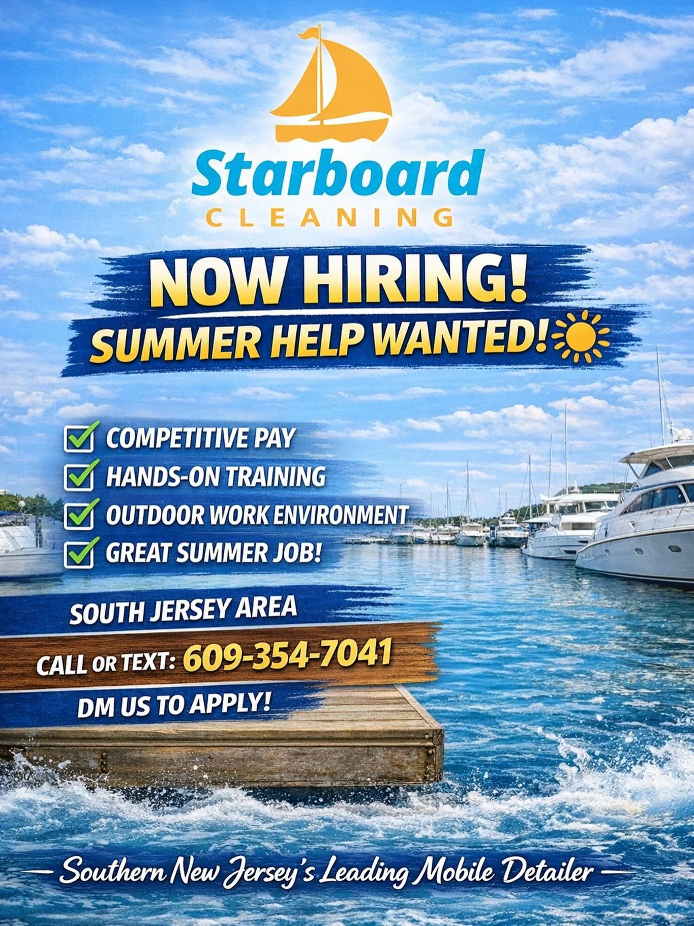 Help wanted!! Spring and Summer☀️🌊

If you have boat detailing experience, If you are living and staying local please give us a call ASAP! 

@oceancityvacation @avalon_beach @all_seasonsmarina @yachtclubofseaislecity @seaislechamber @7milecleaning @