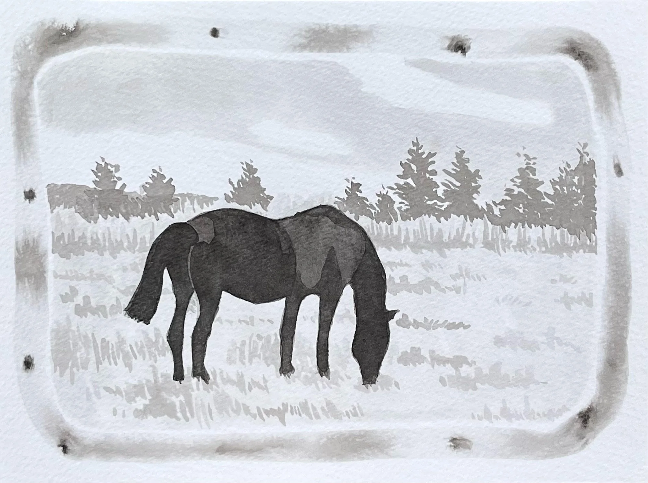 "all silver and shadow," pen and ink on paper, 2025