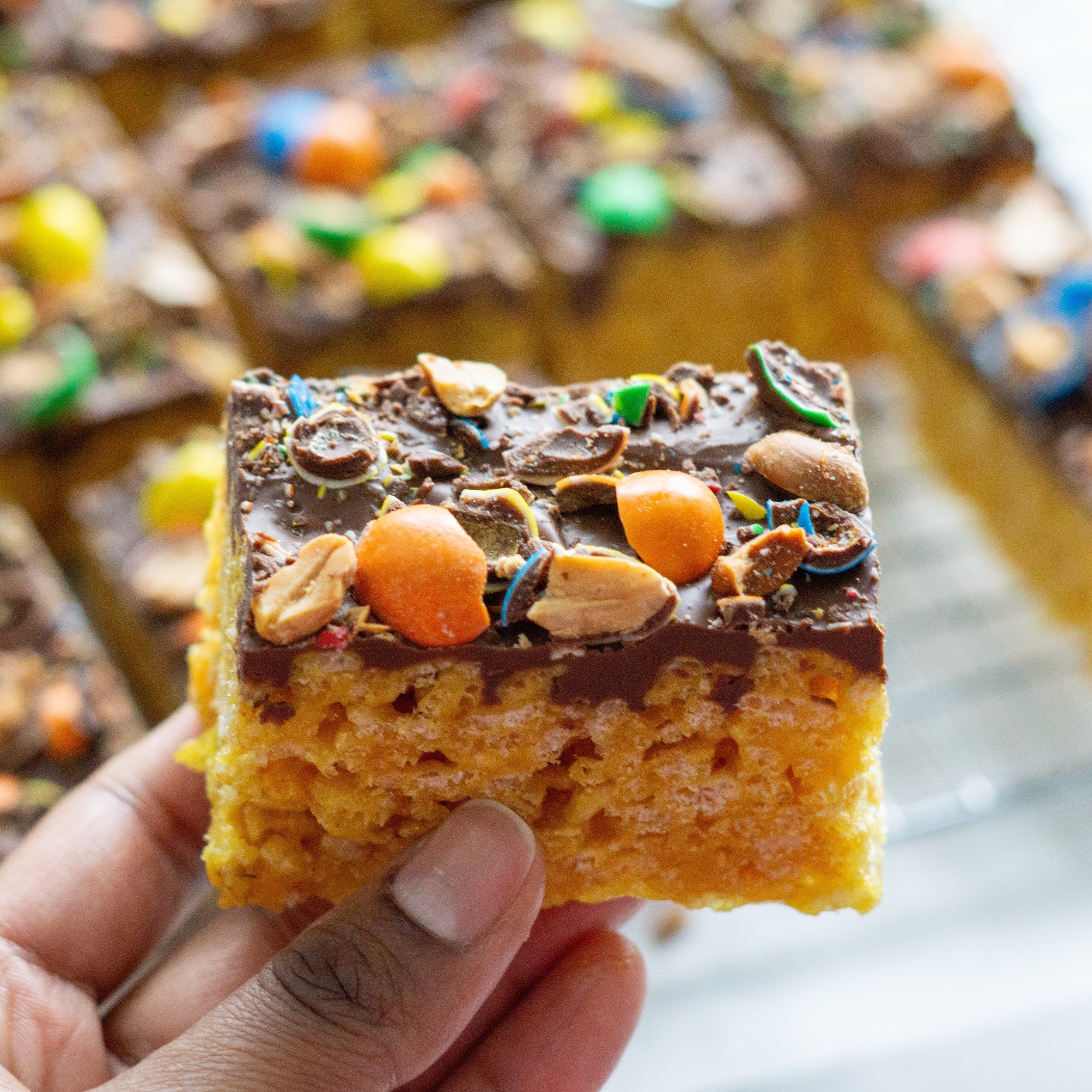 M&M Rice Crispy Treats