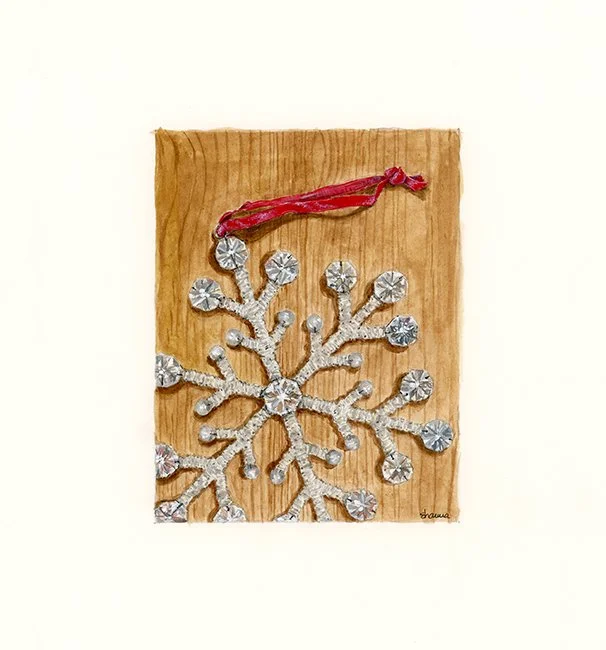 Beaded Snowflake Ornament original watercolor painting