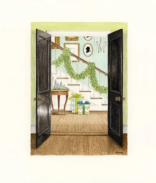 Christmas Traditions original watercolor painting