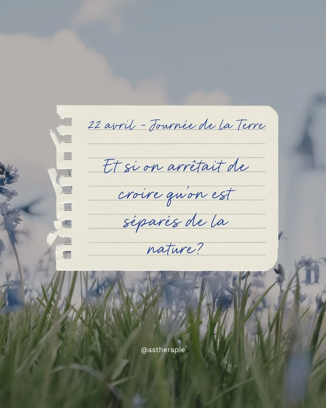 Et si, en ce Jour de la Terre, on se souvenait&hellip;
&hellip; que nous ne sommes pas s&eacute;par&eacute;&middot;es de la nature.
Nous en faisons intimement partie.

🌿 La Terre nous porte, nous respire, nous traverse.
Nos corps dansent avec ses cy