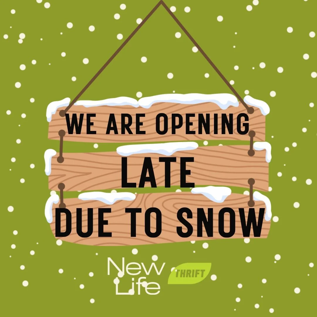 Taking our lead from the local school districts, New Life Thrift locations will be opening 2 hours late due to icy morning conditions. 🧊 ❄️ 🥶
📍Melrose open 11am - 6pm
📍 Glenside open 12-7pm
📍Boutique open 12-6pm
Stay safe!